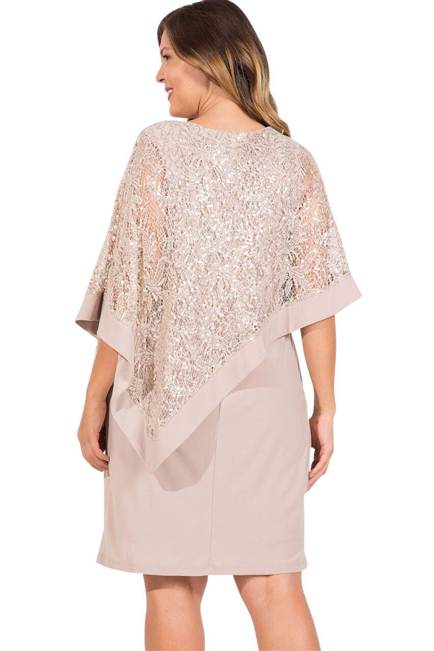 Short Petite Dress Lace Poncho R&M Richards 8749P Short Petite Dress Lace Poncho R&M Richards 8749P