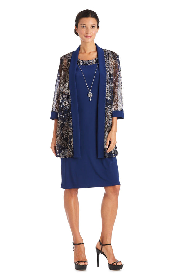 R&M Richards Short Petite Print Jacket Dress 7373P - The Dress Outlet
