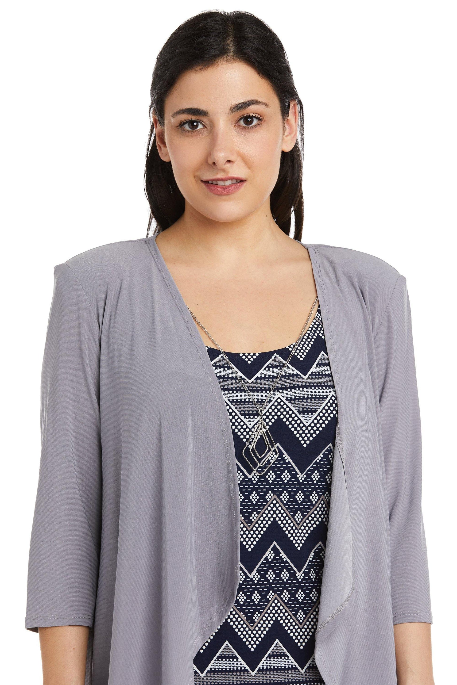 R&M Richards 7697P Short Petite Print Jacket Dress