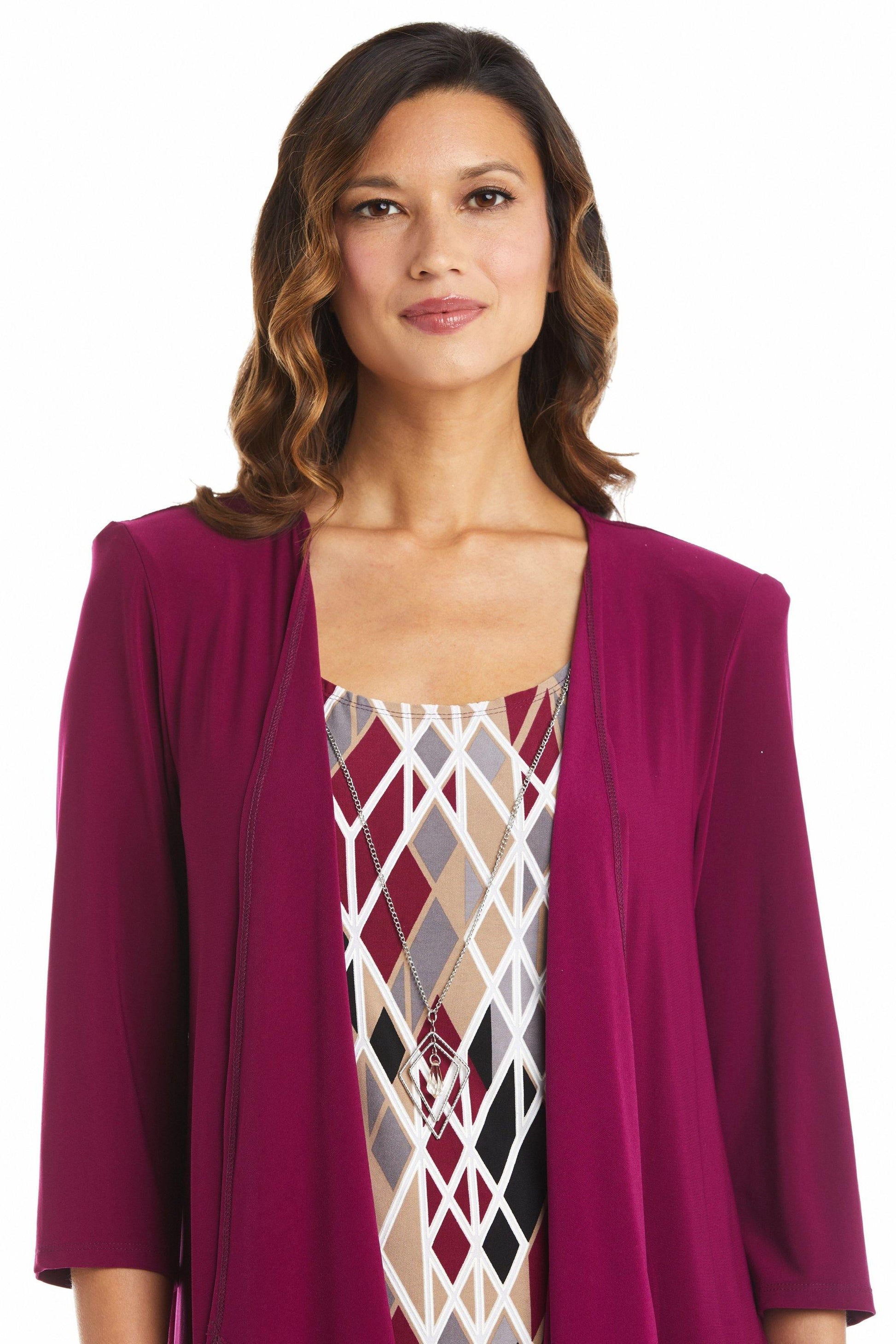 R&M Richards 7987P Short Petite Print Jacket Dress