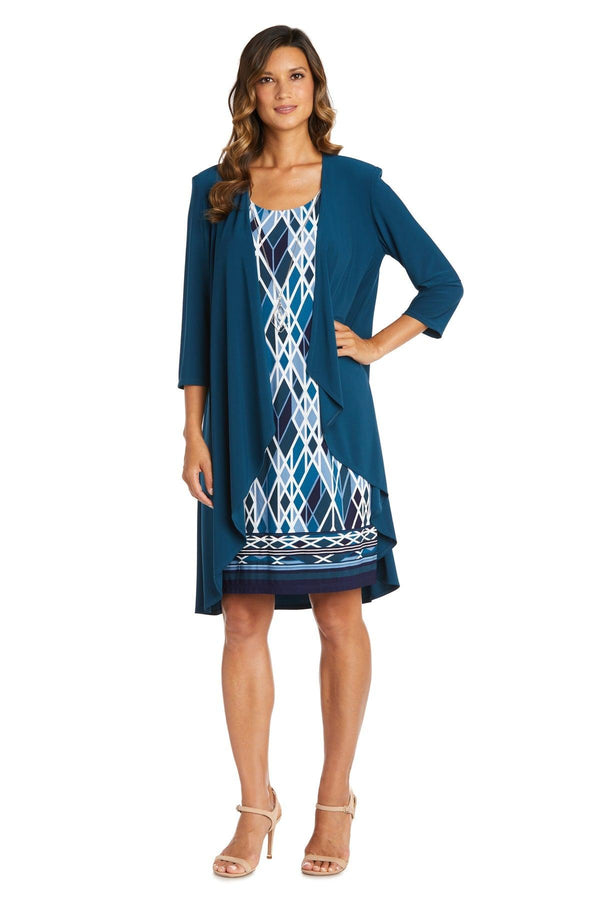 Short Petite Jacket Dress Print R&M Richards 7987P