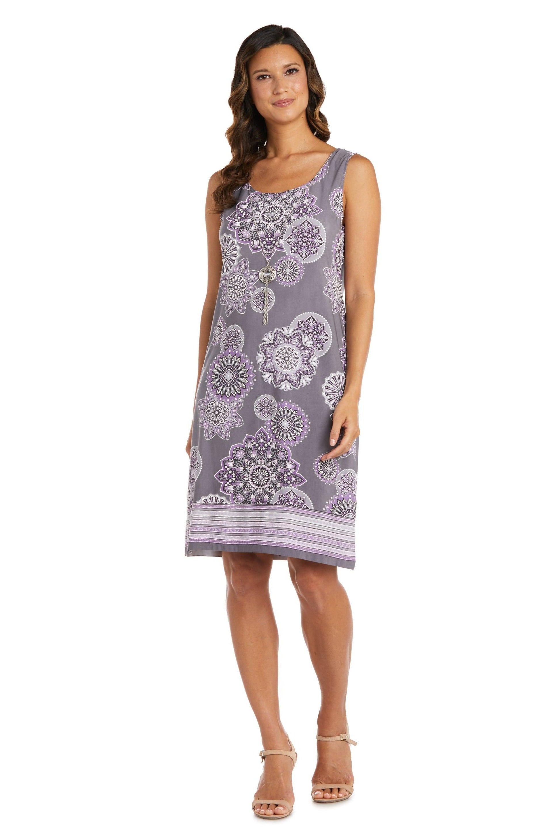 R&M Richards 9257P Short Petite Print Jacket Dress