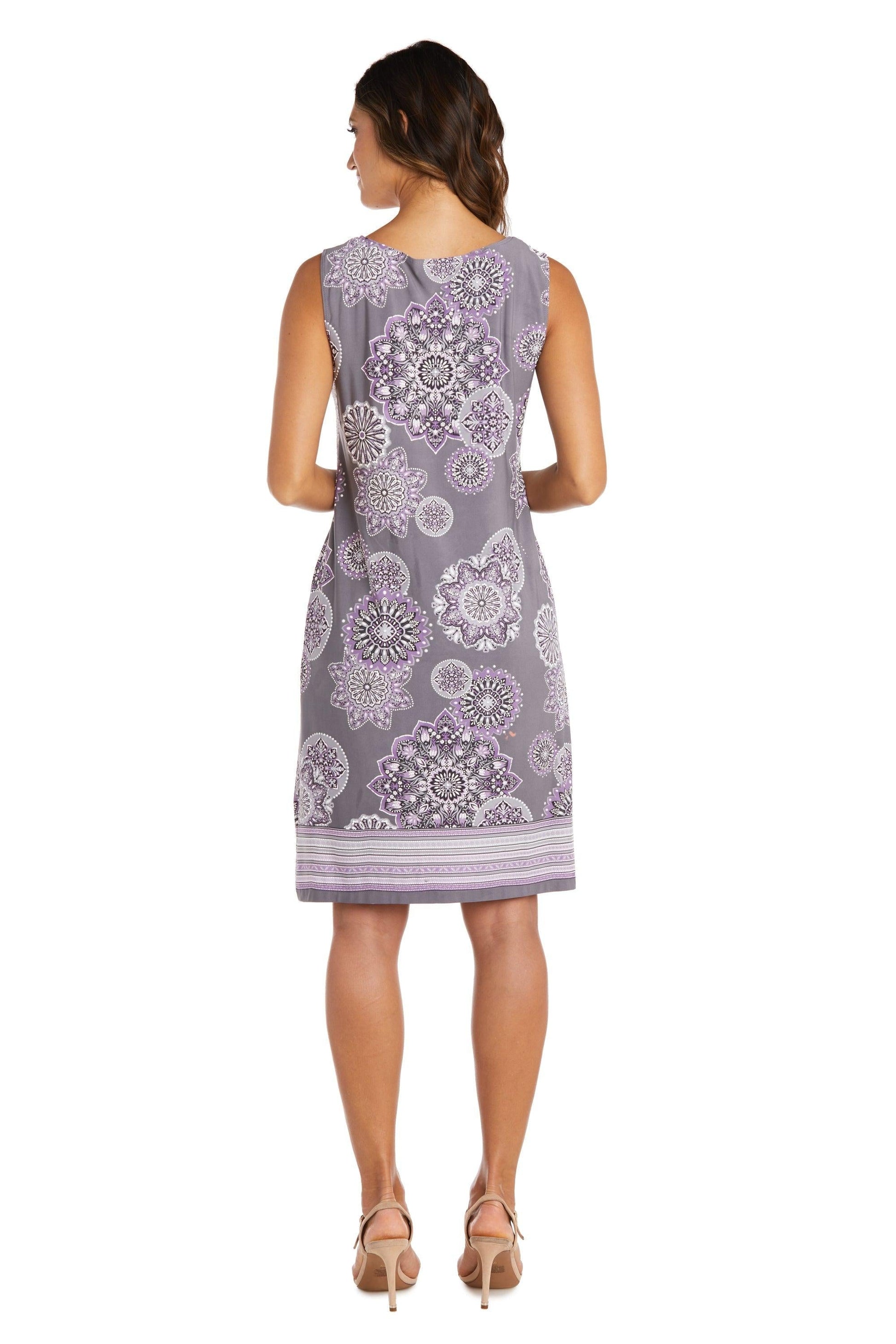 R&M Richards 9257P Short Petite Print Jacket Dress