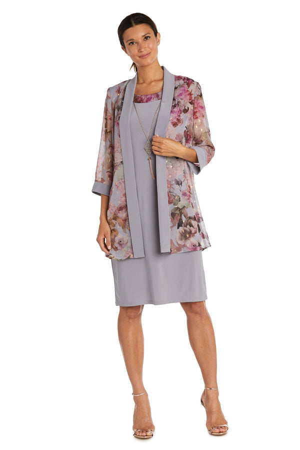 Petite Printed Jacket Dress Short Length R&M Richards 7659P
