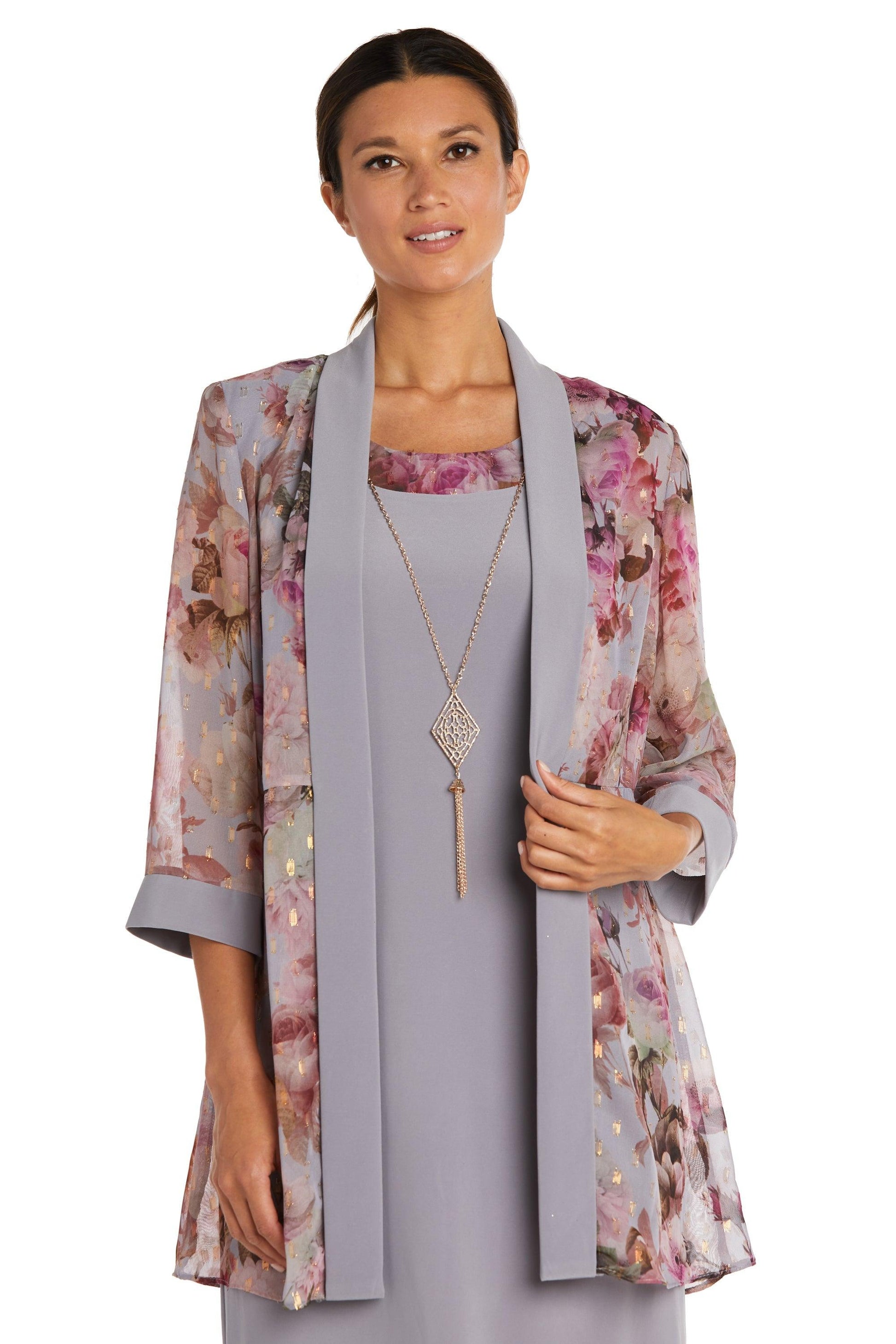 R&M Richards 7659P Short Petite Printed Jacket Dress