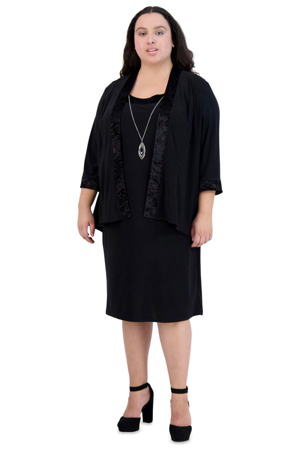 Short Plus Size Dress Two Piece R&M Richards 9205W