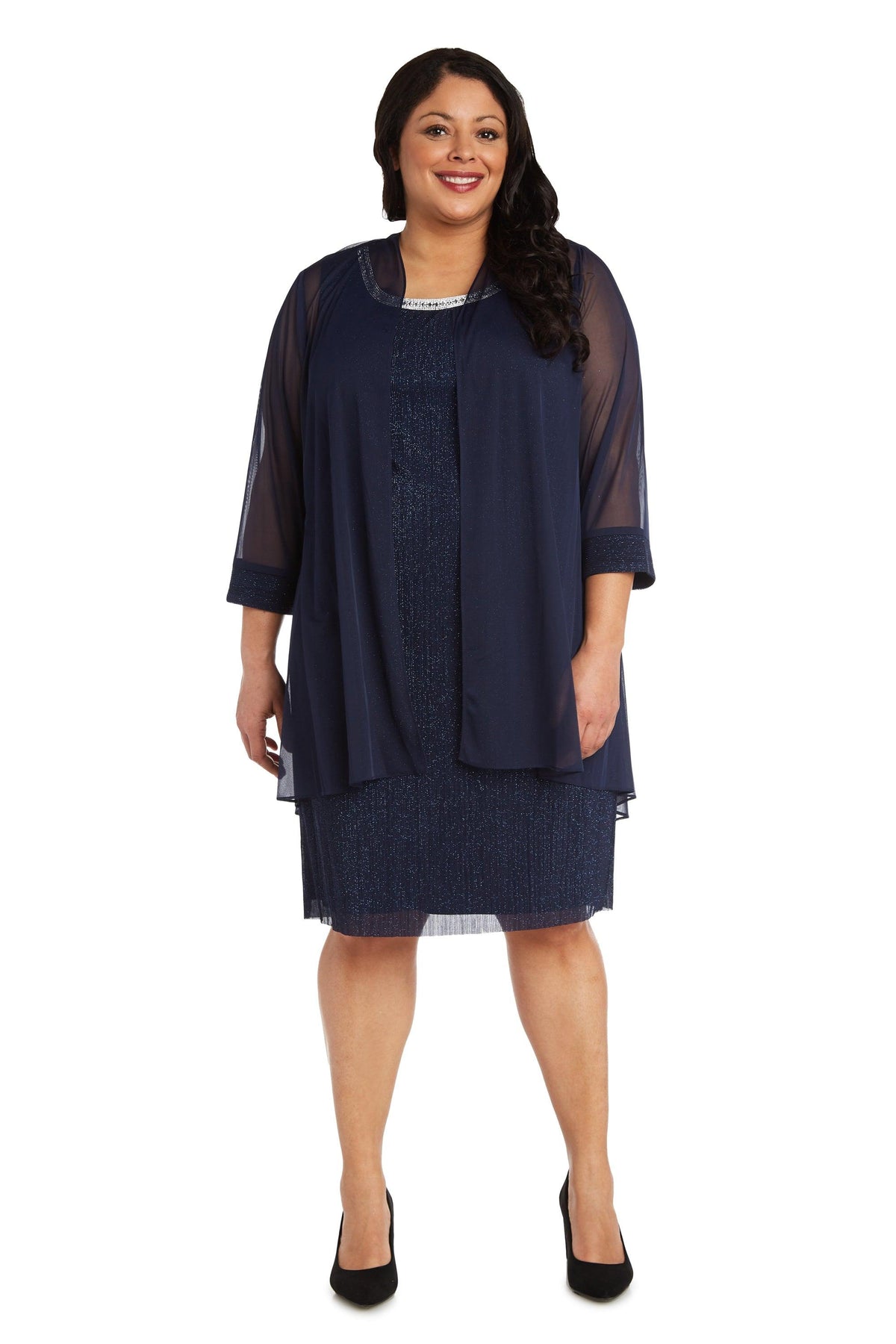 R&M Richards Short Plus Size Dress 2583W - The Dress Outlet
