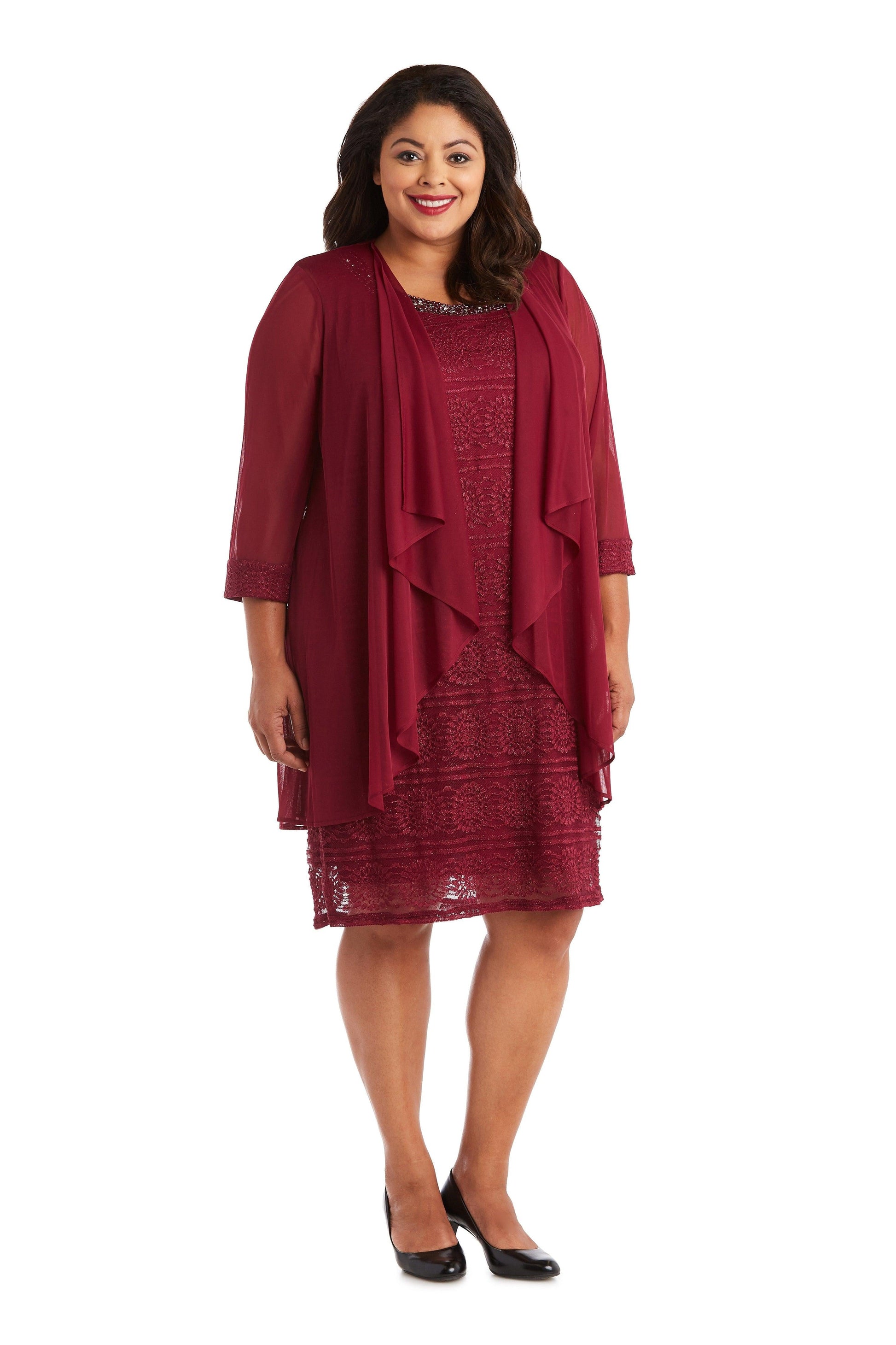 R&M Richards 5558W Short Plus Size Jacker Dress