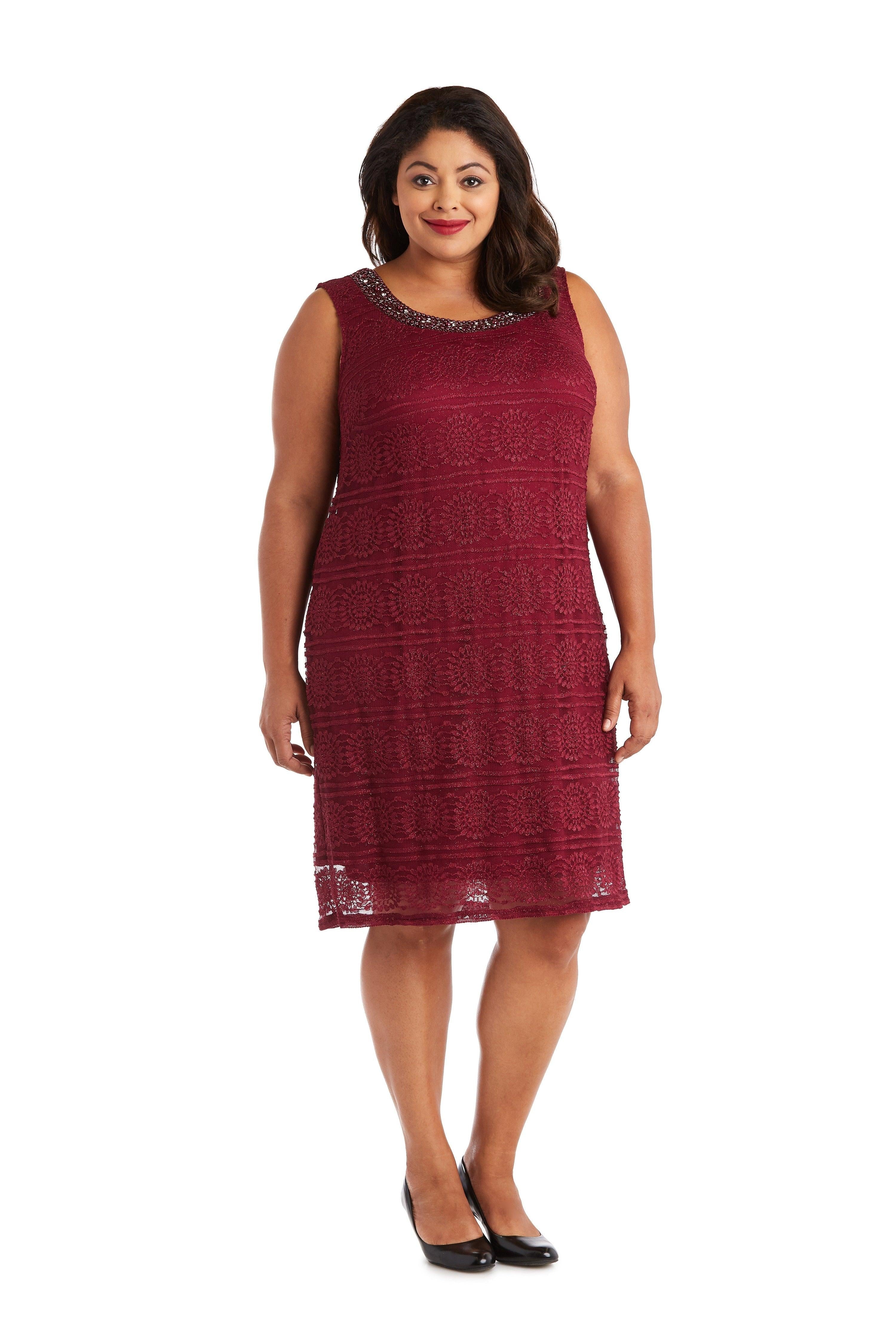 R&M Richards Short Plus Size Jacker Dress 5558W - The Dress Outlet