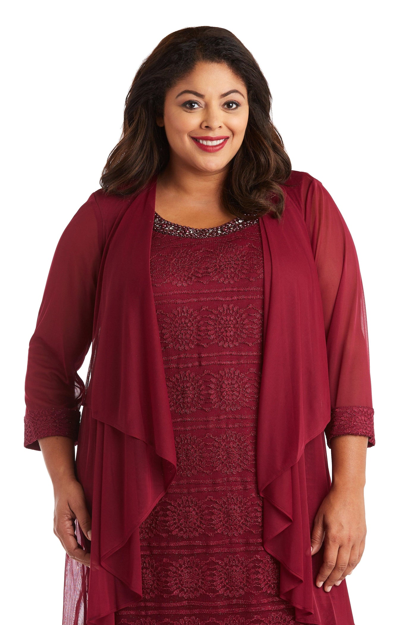 R&M Richards Short Plus Size Jacker Dress 5558W - The Dress Outlet