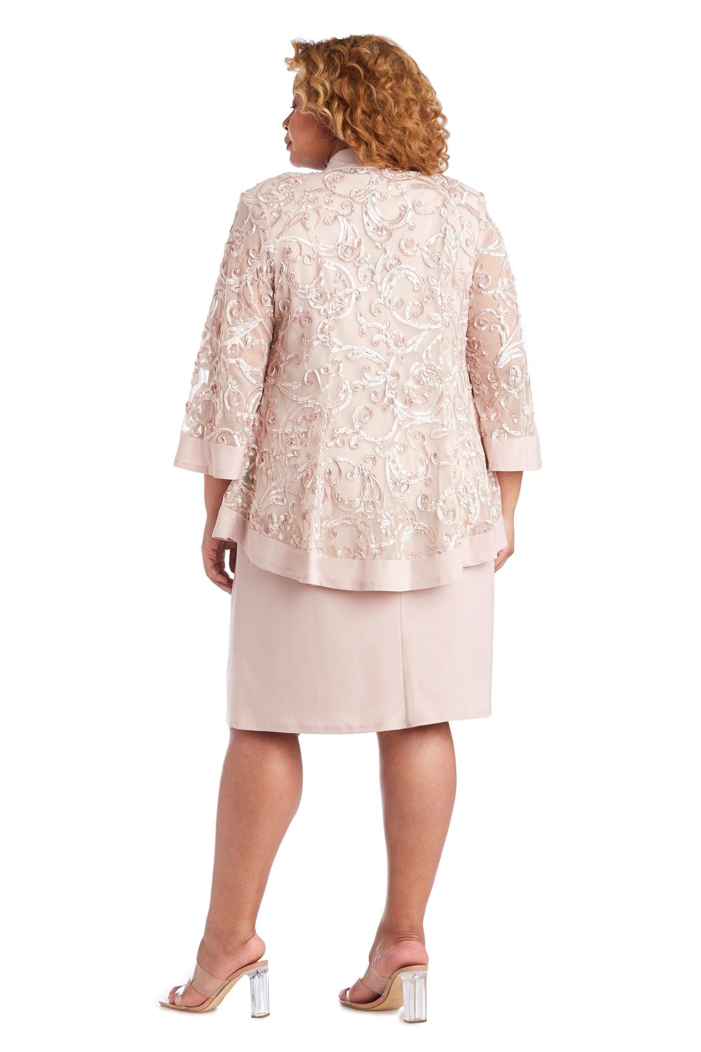 R&M Richards Short Plus Size Jacket Dress 7077W - The Dress Outlet
