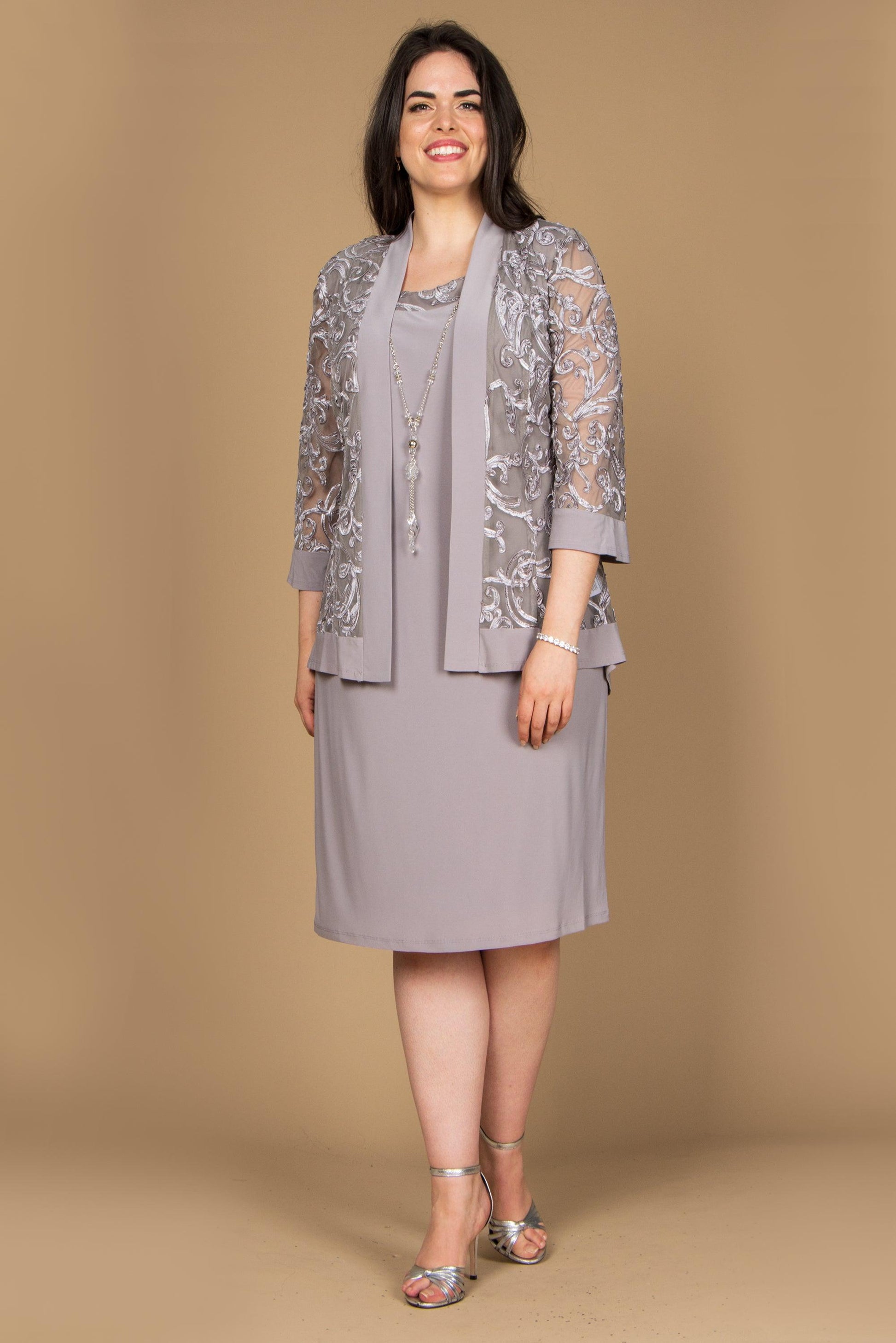 R&M Richards 7077W Short Plus Size Jacket Dress