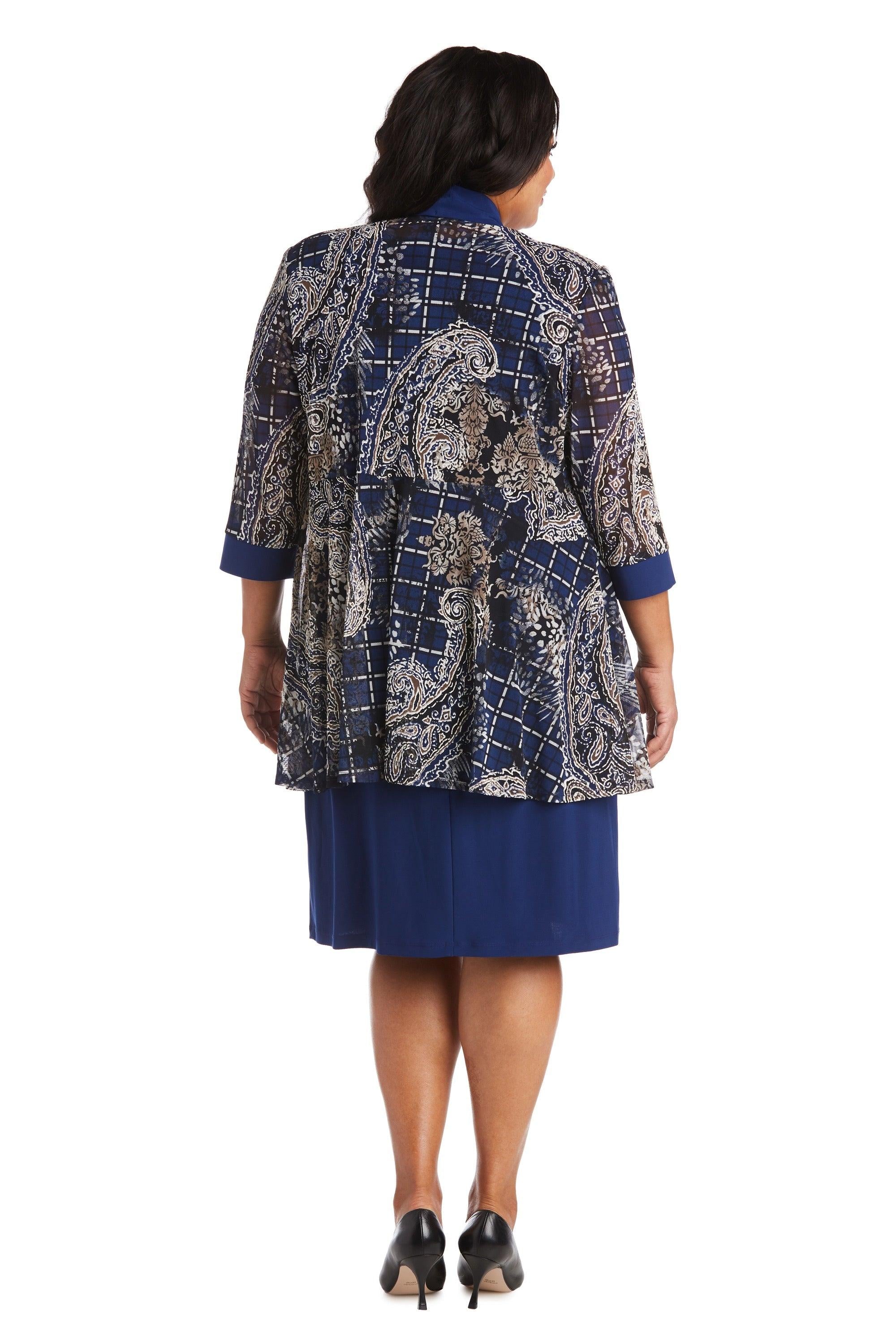 R&M Richards Short Plus Size Jacket Dress 7373W - The Dress Outlet