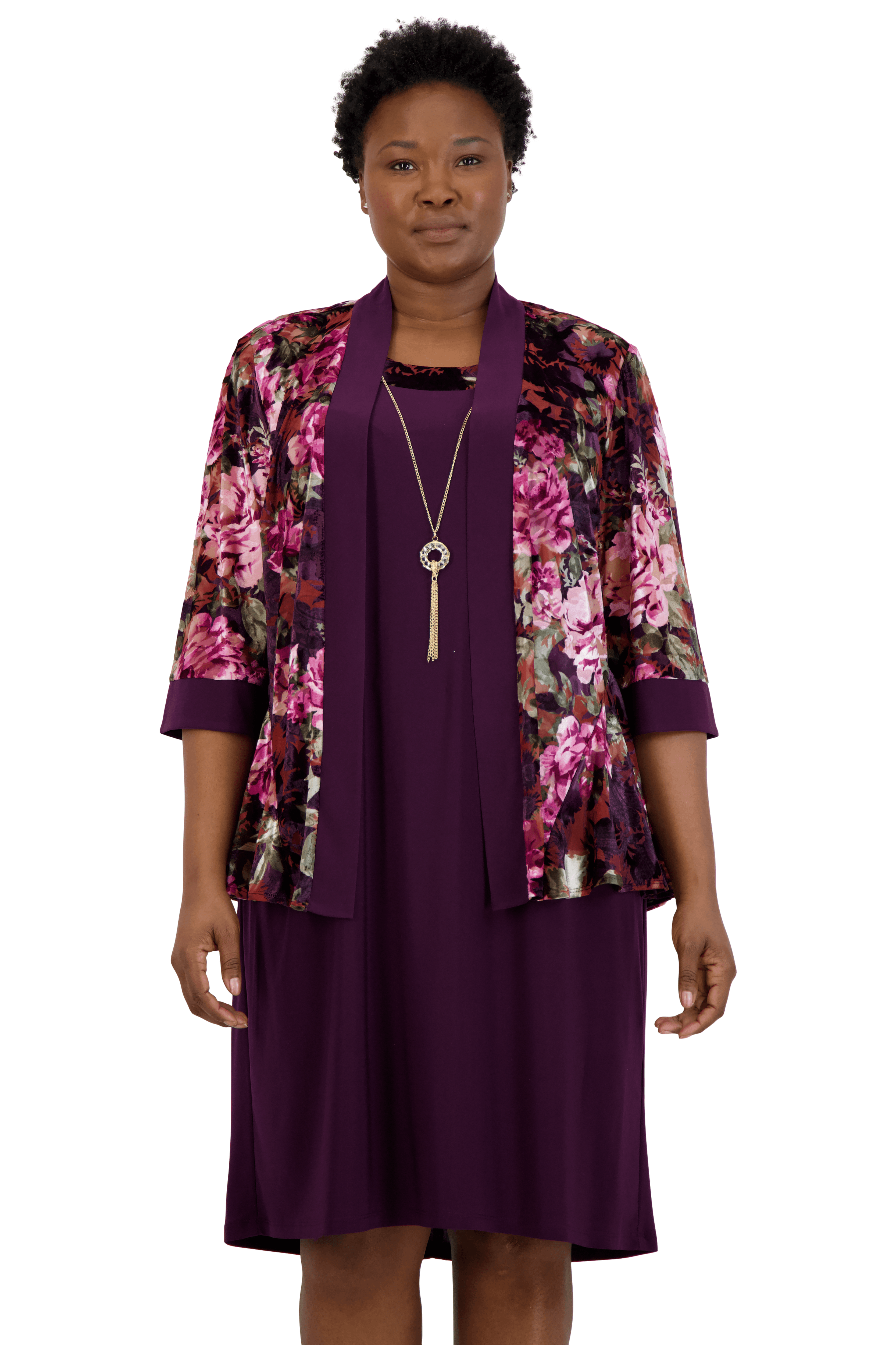 R&M Richards Short Plus Size Jacket Dress 7679W - The Dress Outlet