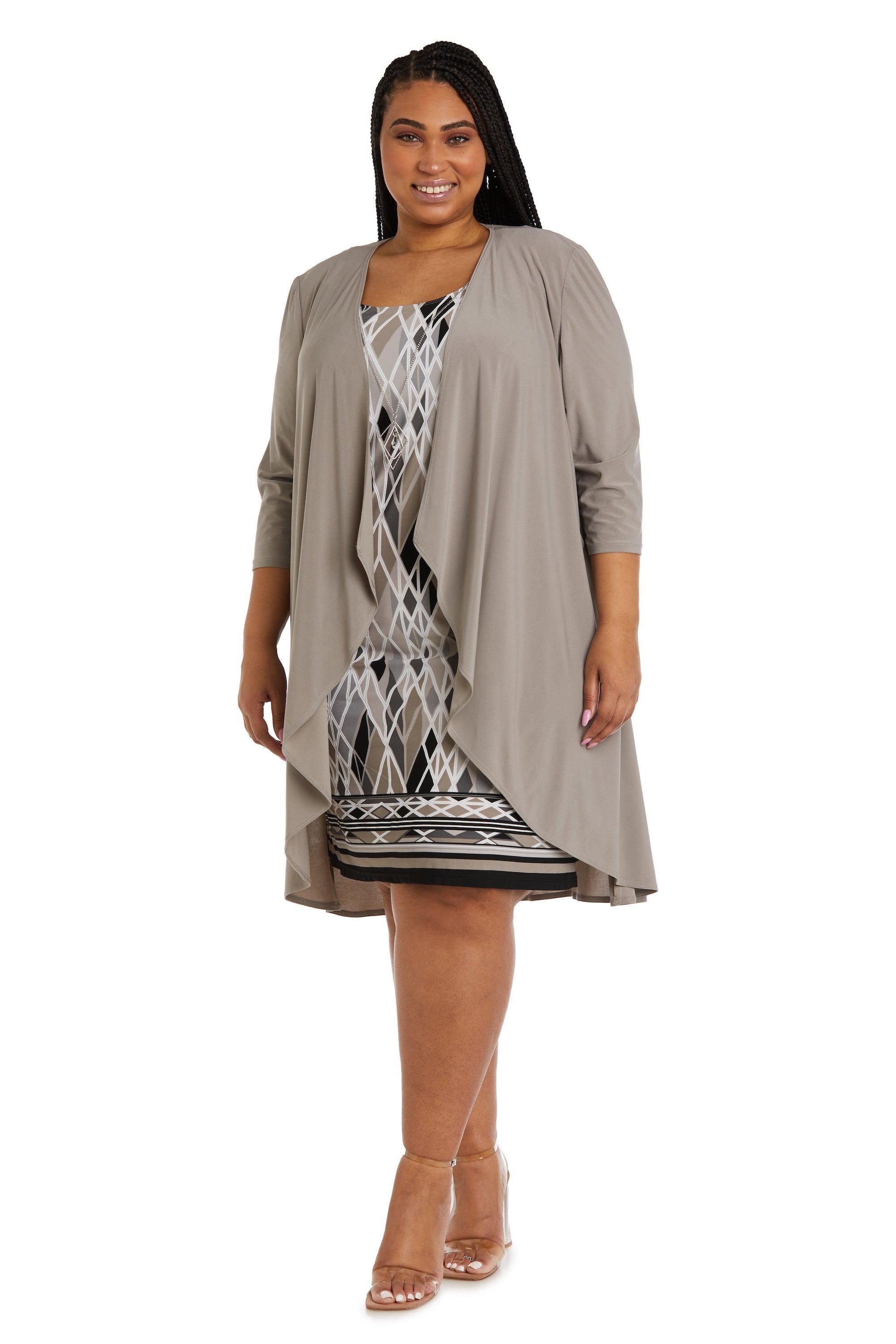 R&M Richards Short Plus Size Jacket Dress 7987W - The Dress Outlet