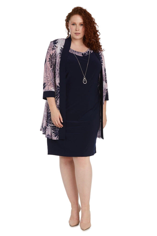 Short Plus Size Dress Jacket Dress R&M Richards 9003W