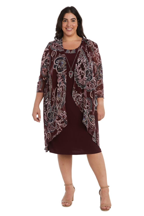 Short Plus Size Dress Jacket Dress R&M Richards 9187W