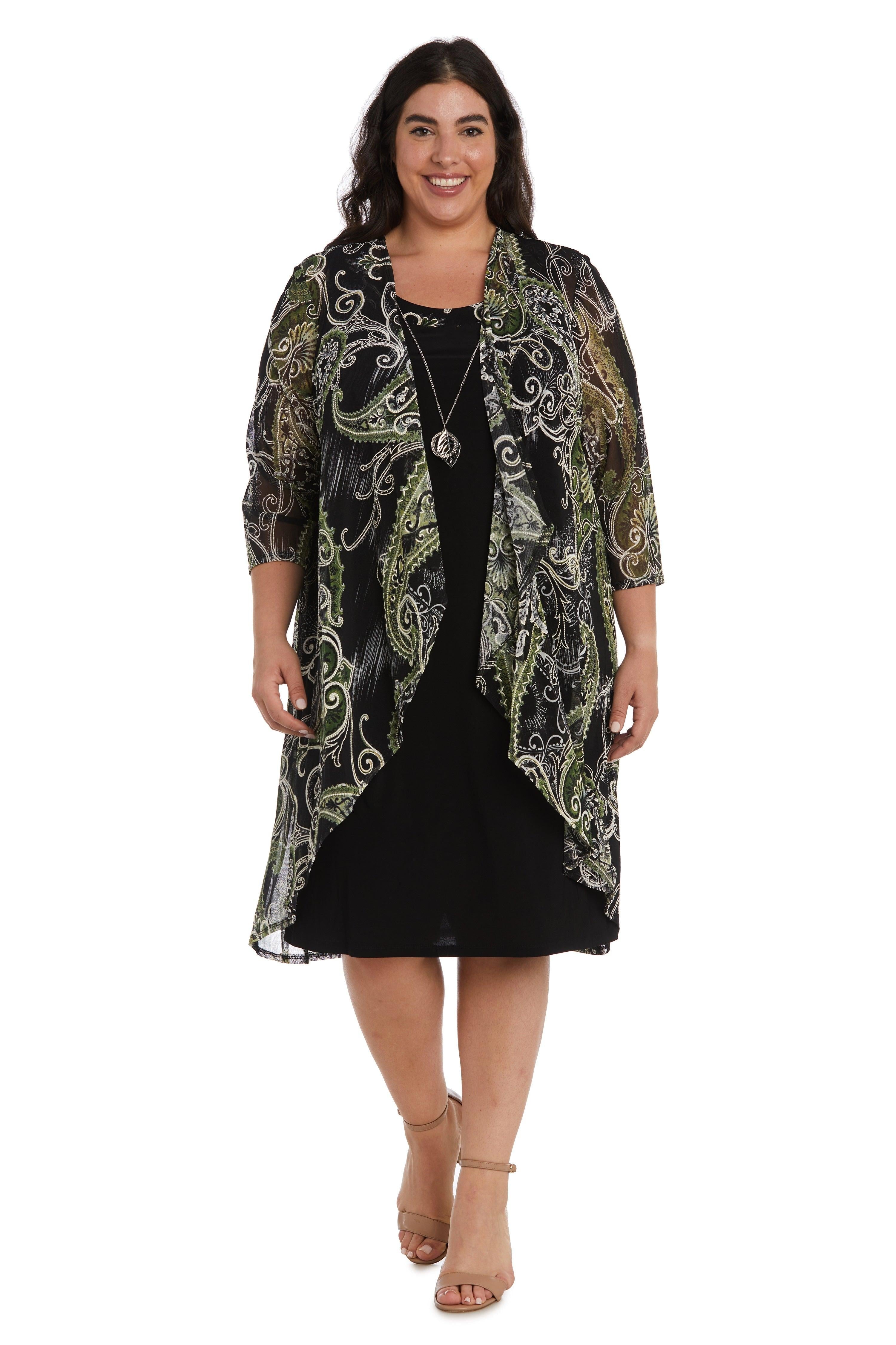 R&M Richards Short Plus Size Jacket Dress 9187W - The Dress Outlet