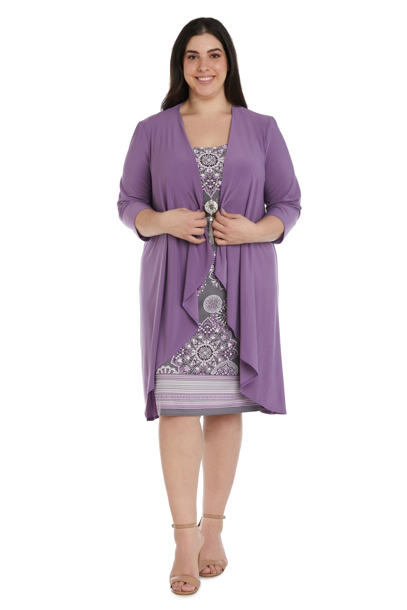 R&M Richards Short Plus Size Jacket Dress 9257W - The Dress Outlet