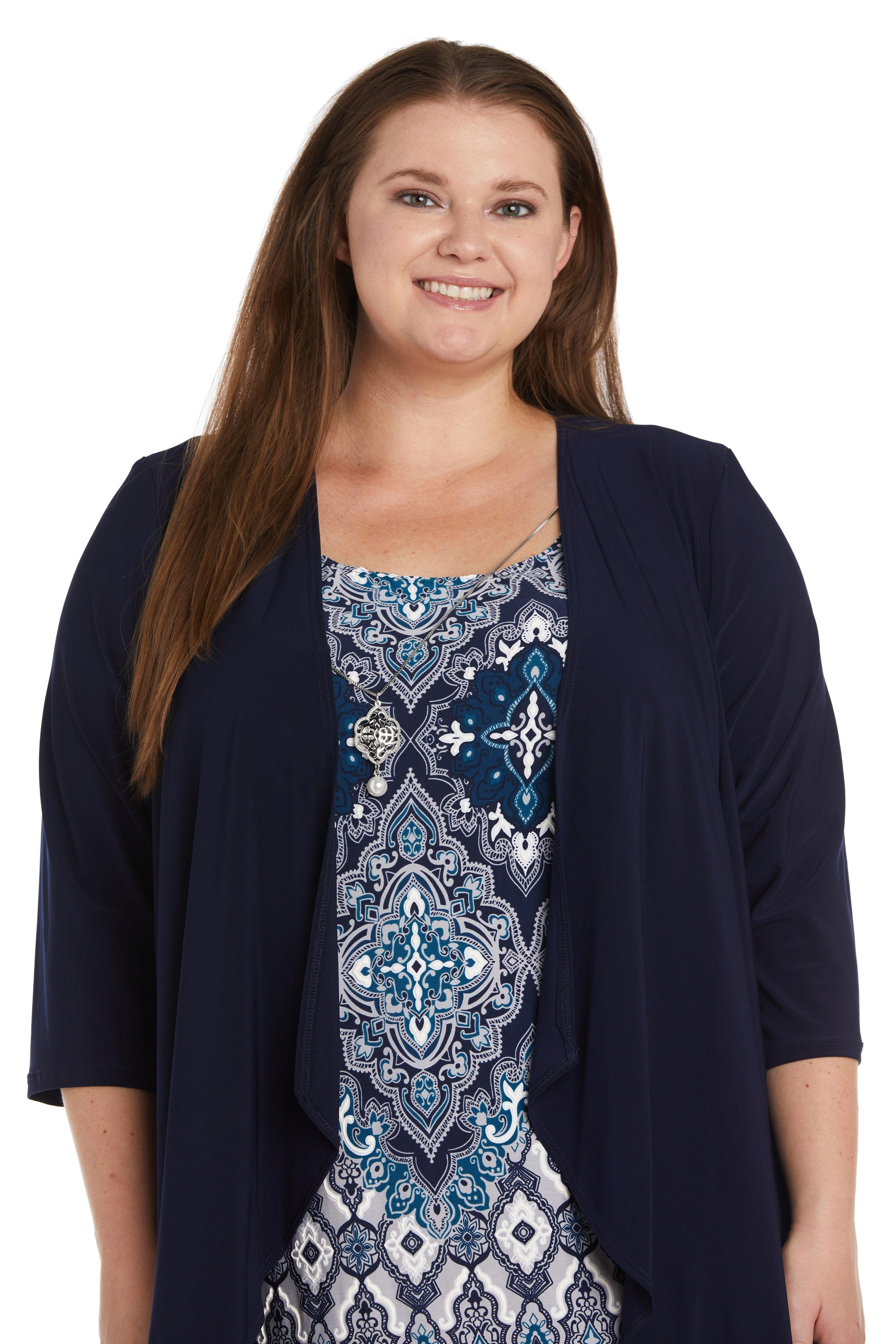 R&M Richards Short Plus Size Jacket Dress 9667W - The Dress Outlet