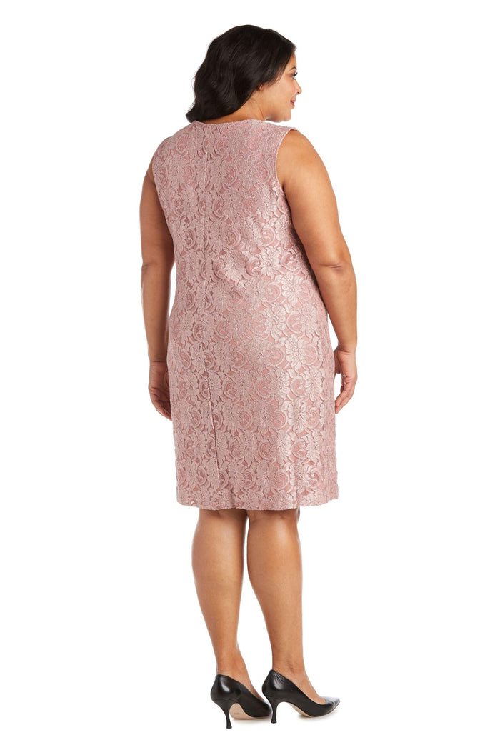 R&M Richards Short Plus Size Mother of the Bride Dress 2421W - The Dress Outlet