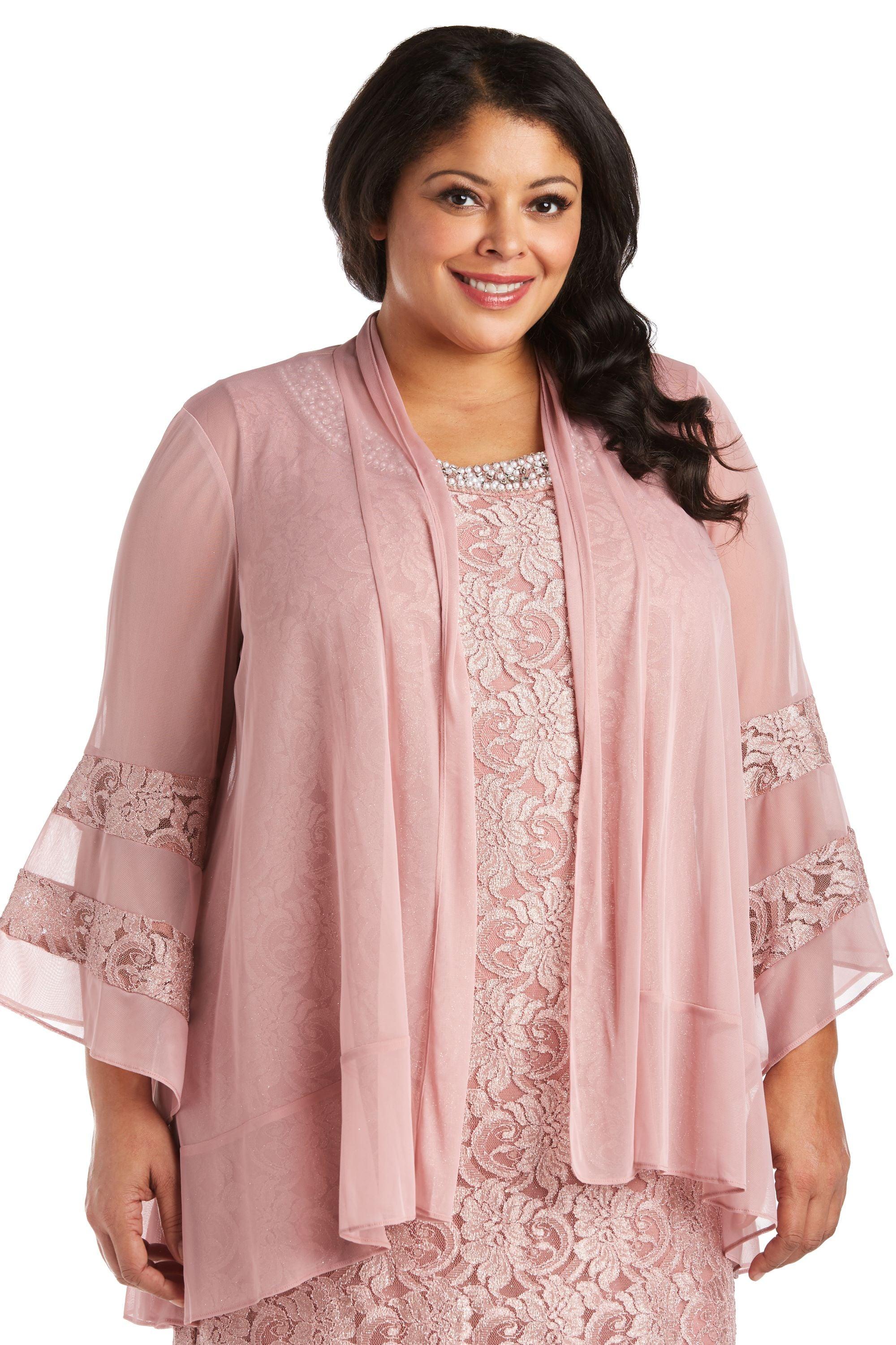 R&M Richards Short Plus Size Mother of the Bride Dress 2421W - The Dress Outlet