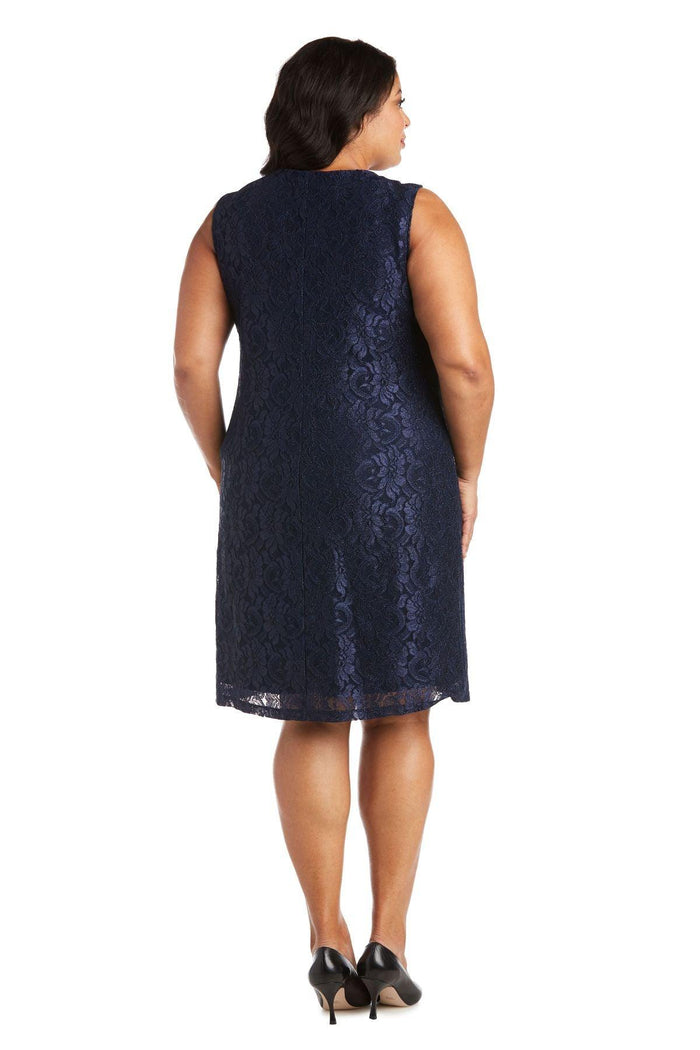 R&M Richards Short Plus Size Mother of the Bride Dress 2421W - The Dress Outlet