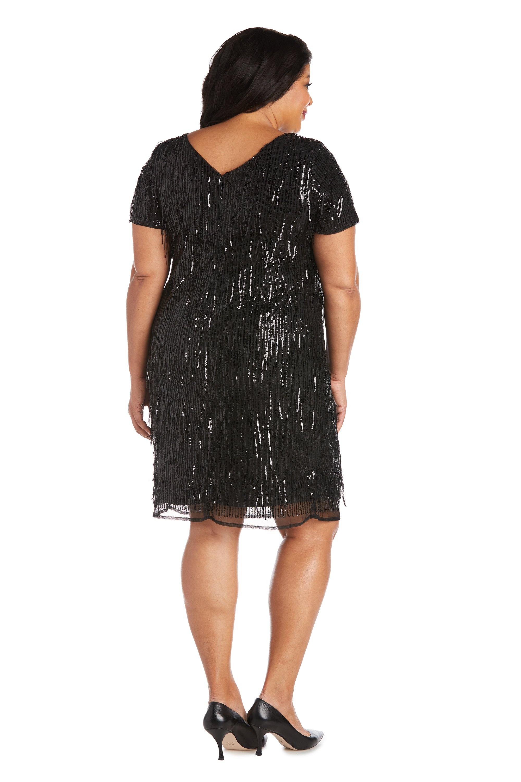 R&M Richards Short Plus Size Sequins Dress Sale - The Dress Outlet