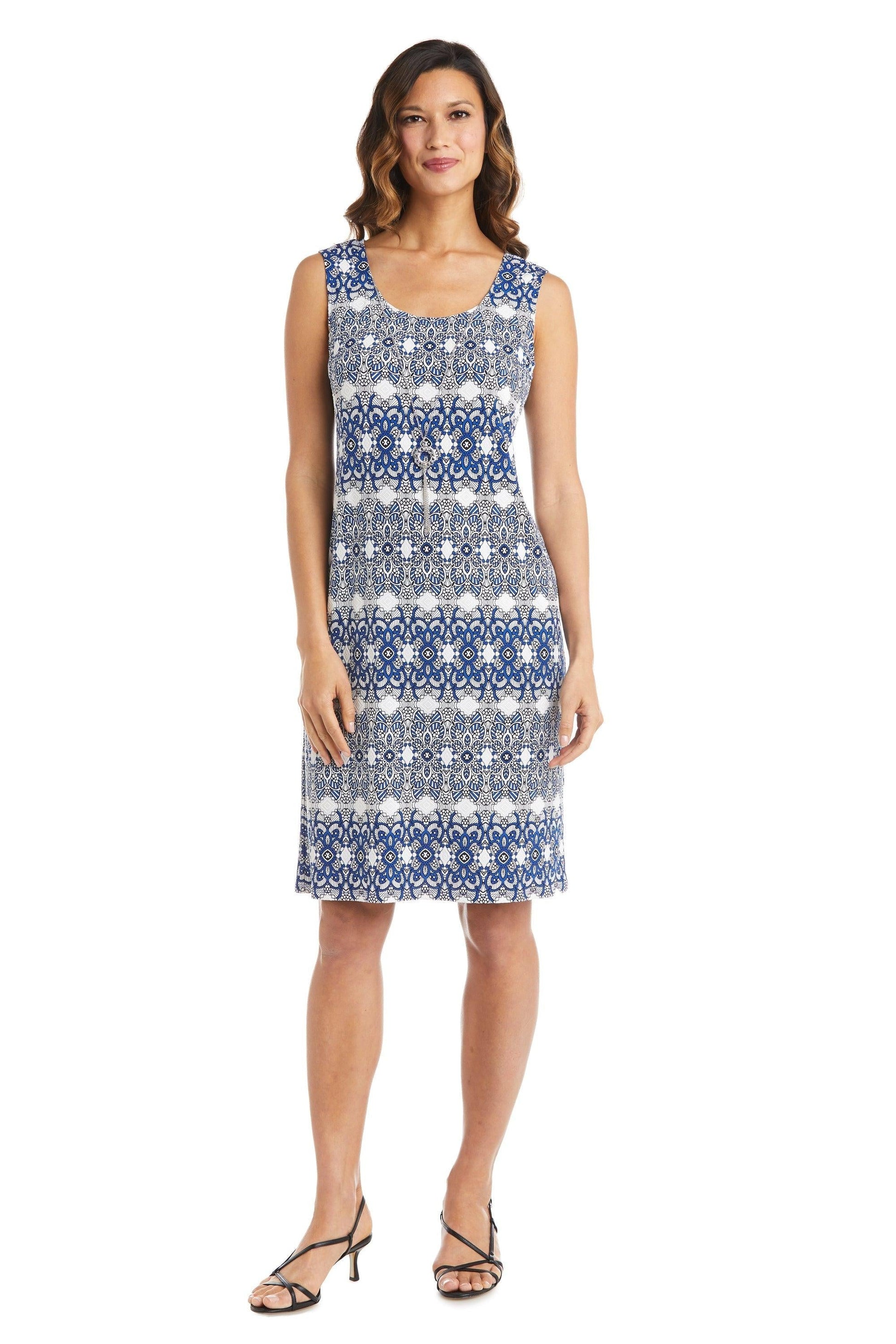R&M Richards 7687P Short Print Jacket Petite Dress
