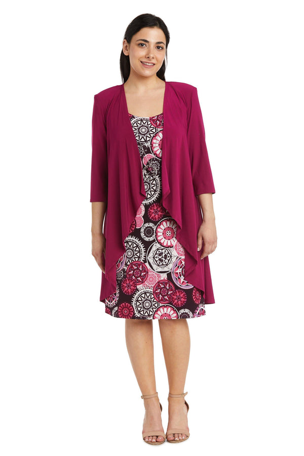 Short Print Dress Jacket Petite R&M Richards 7907P
