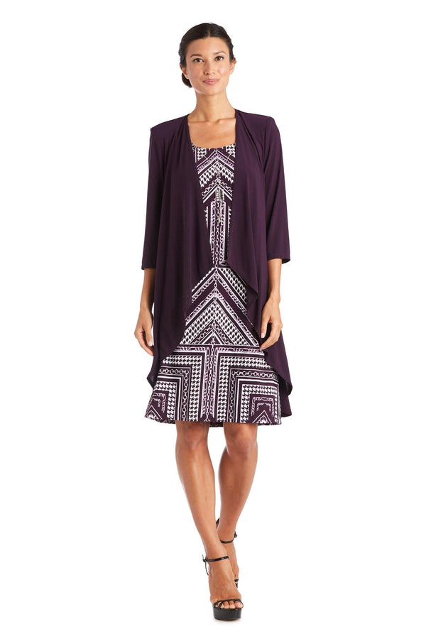 Short Print Petite Jacket Dress Dress R&M Richards 7587P