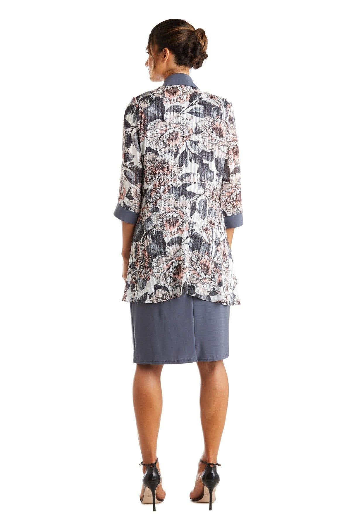 R&M Richards Short Print Satin Jacket Dress 7119 - The Dress Outlet