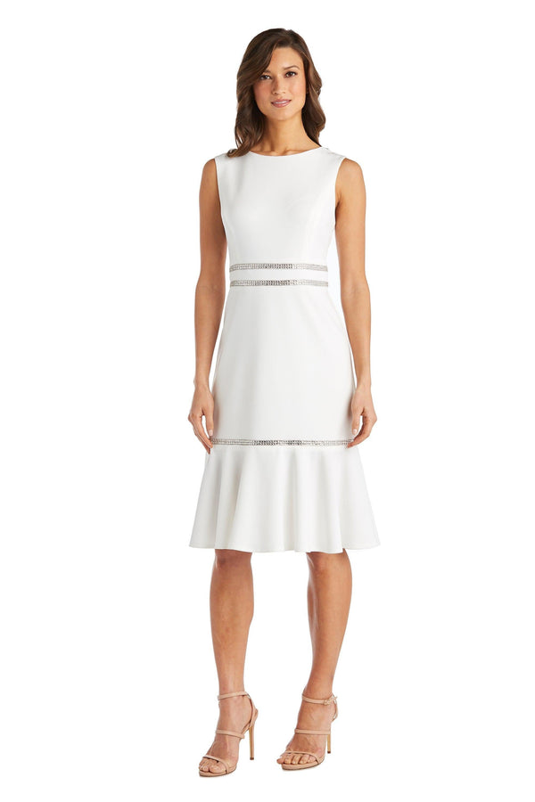 Short Sleeveless Flounce Dress Fitted Style R&M Richards 7219