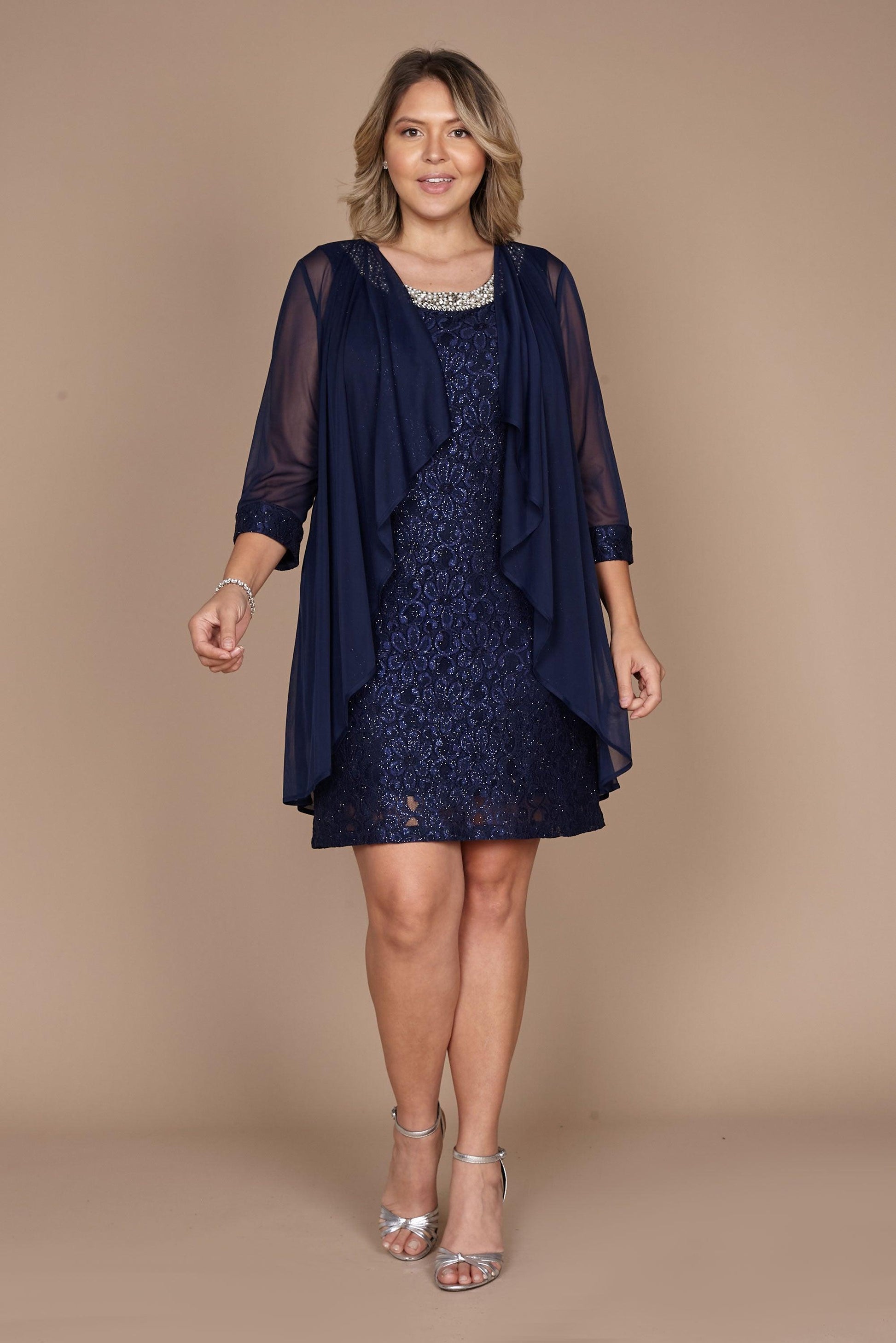 R&M Richards Short Sleeveless Petite Dress 2208P - The Dress Outlet