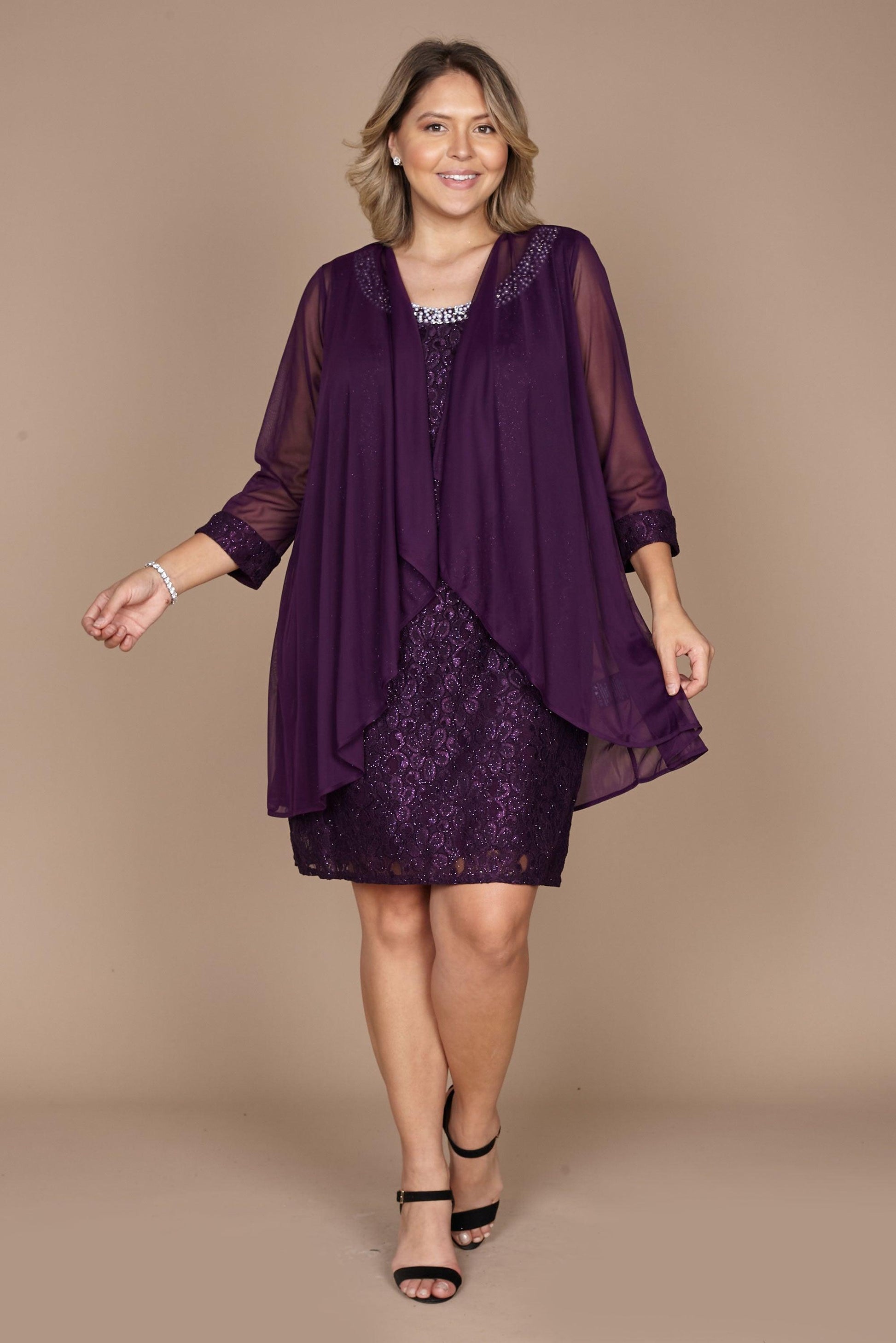 R&M Richards Short Sleeveless Petite Dress 2208P - The Dress Outlet