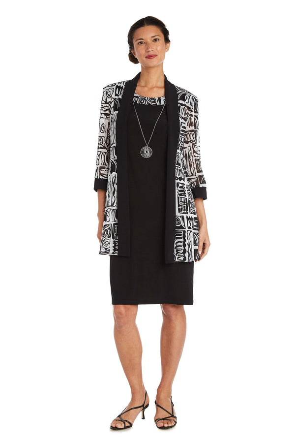 Two Piece Short Jacket Dress Jacket Set R&M Richards 7923