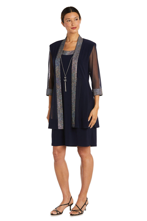 Two Piece Short Jacket Dress Jacket Set R&M Richards 9147