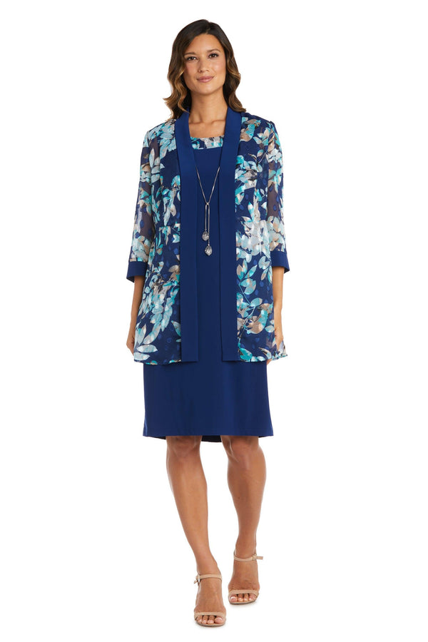 Two Piece Jacket Dress Short Length R&M Richards 9389
