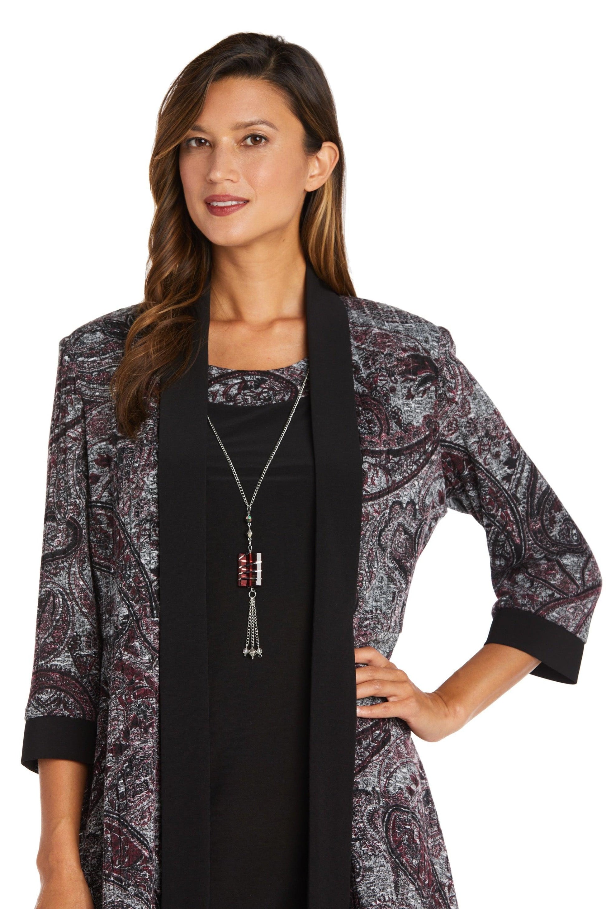 R&M Richards 9213 Short Two Piece Jacket Print Dress