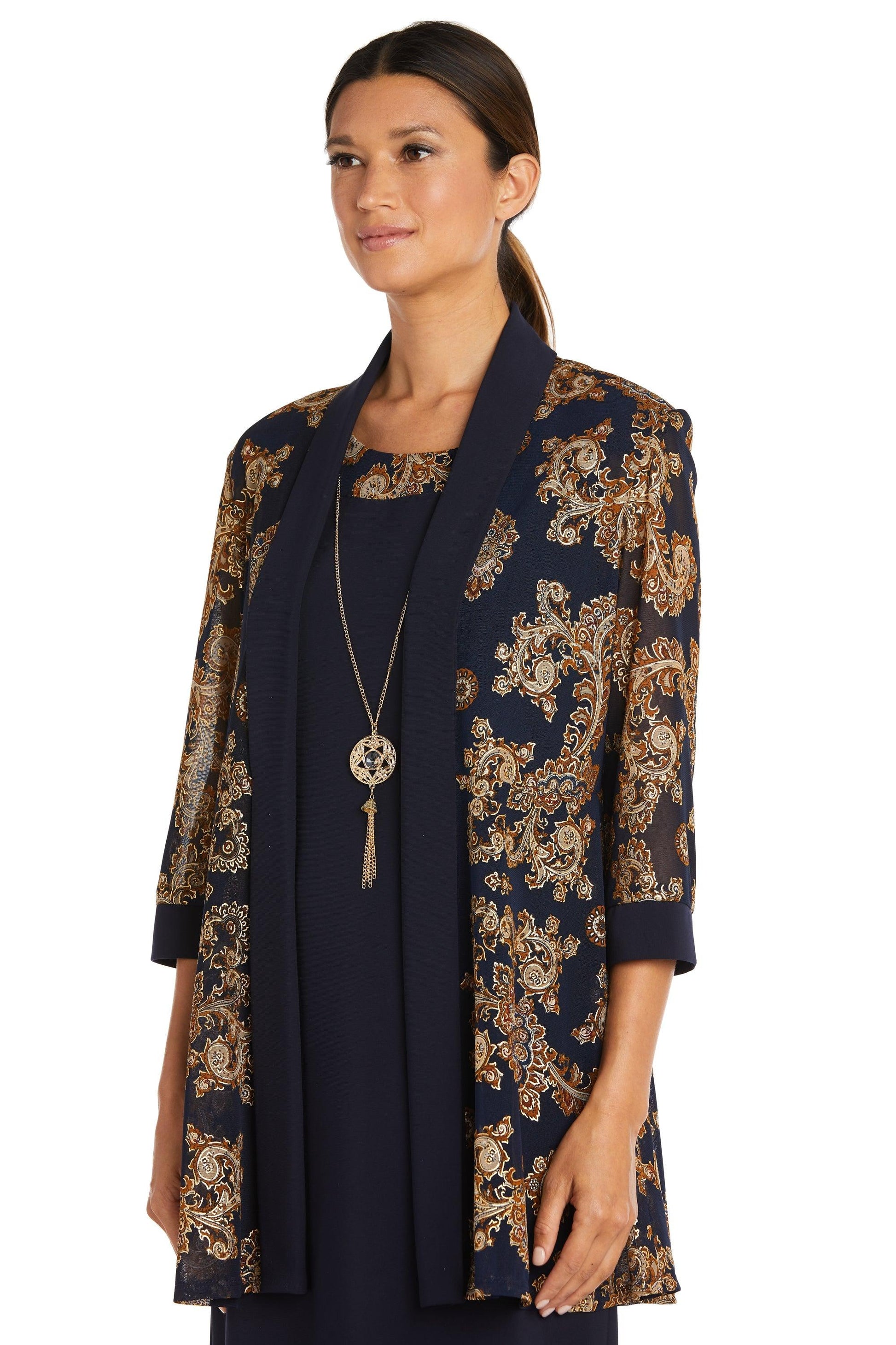 R&M Richards 9033 Short Two Piece Print Jacket Dress