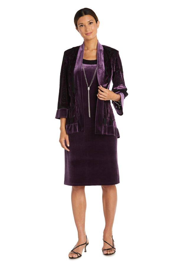 Short Velvet Jacket Dress Petite R&M Richards 9027P