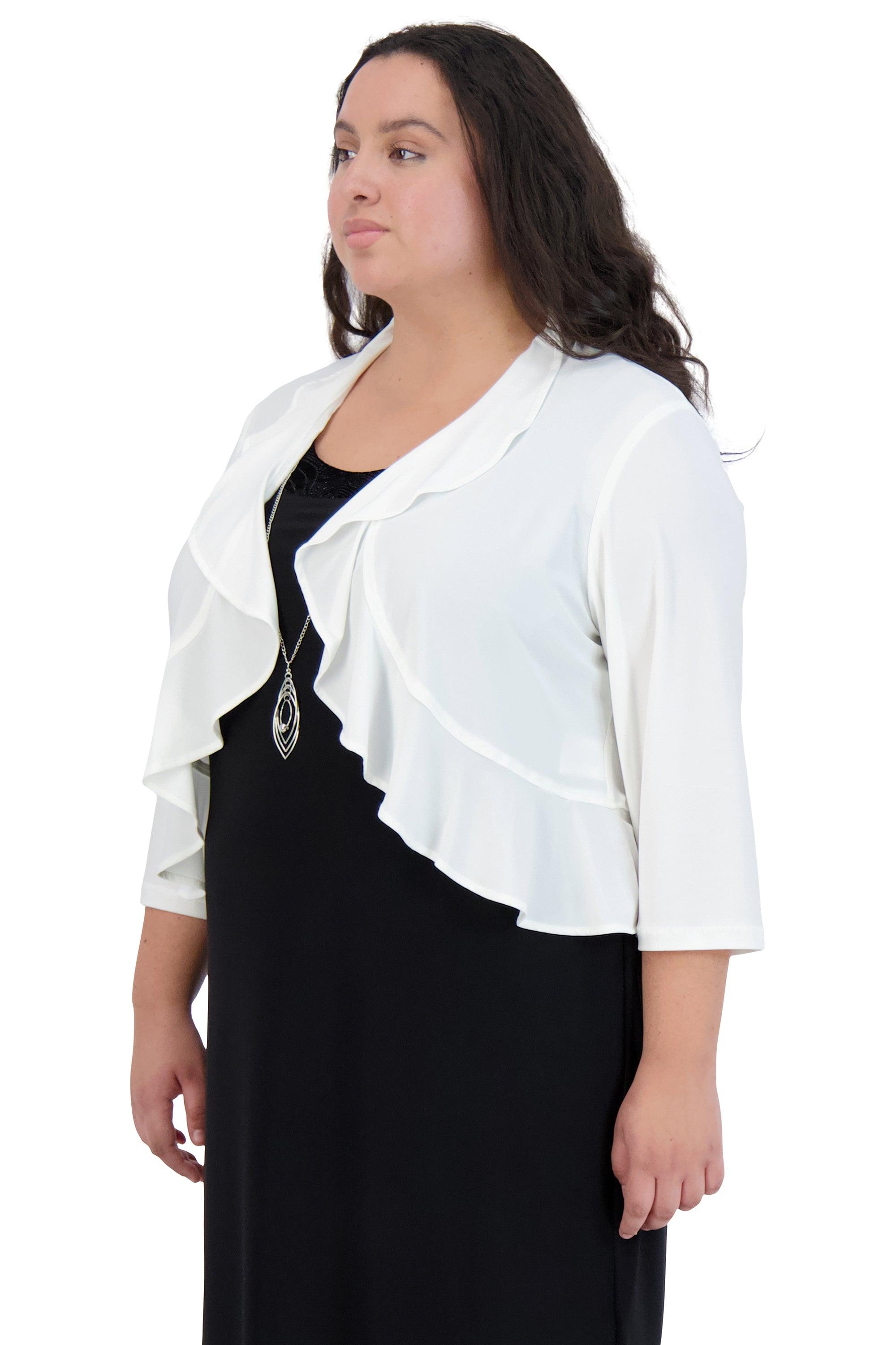 Plus size ruffle jacket top