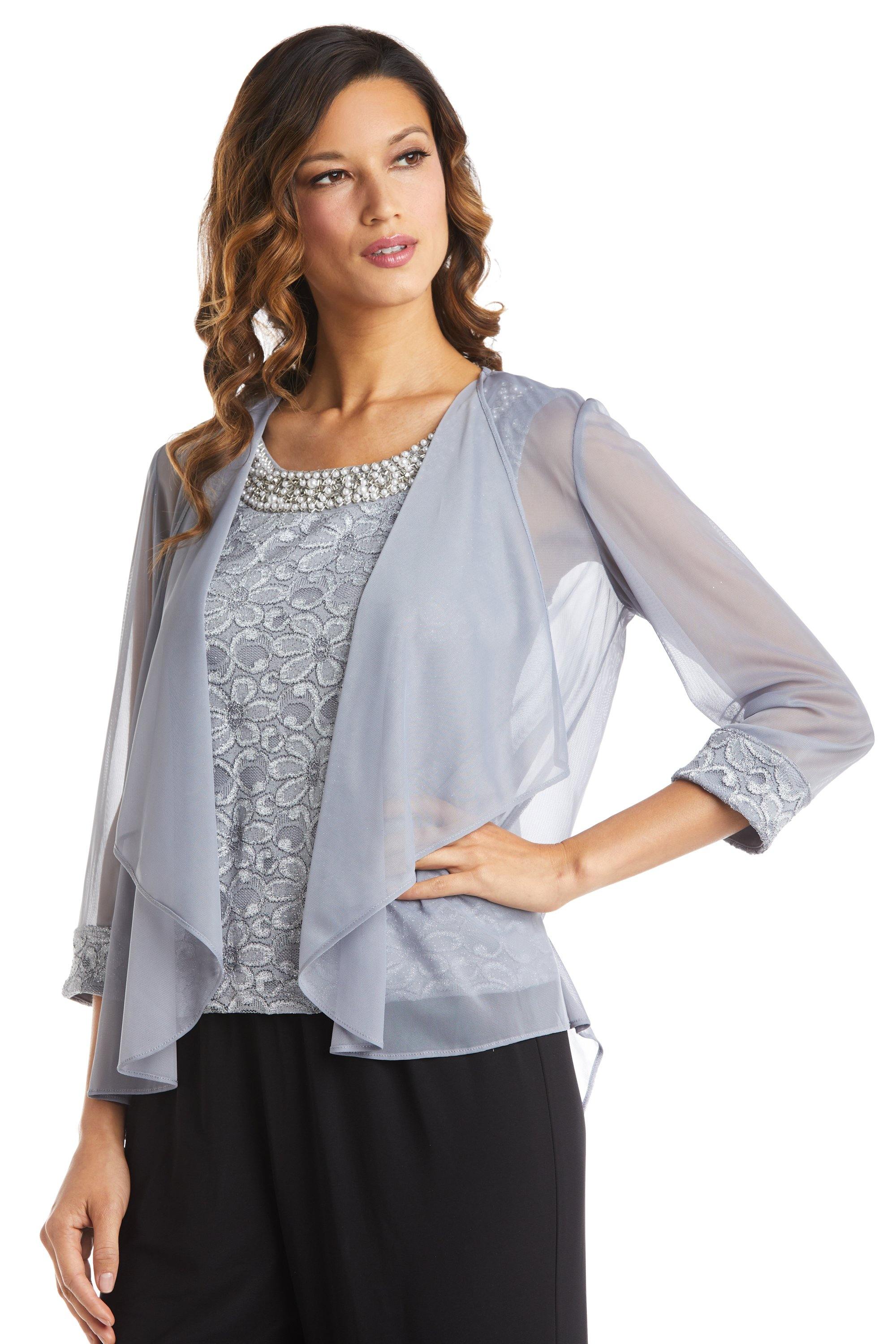 R&M Richards Two Piece Set Beaded Top 5988 - The Dress Outlet