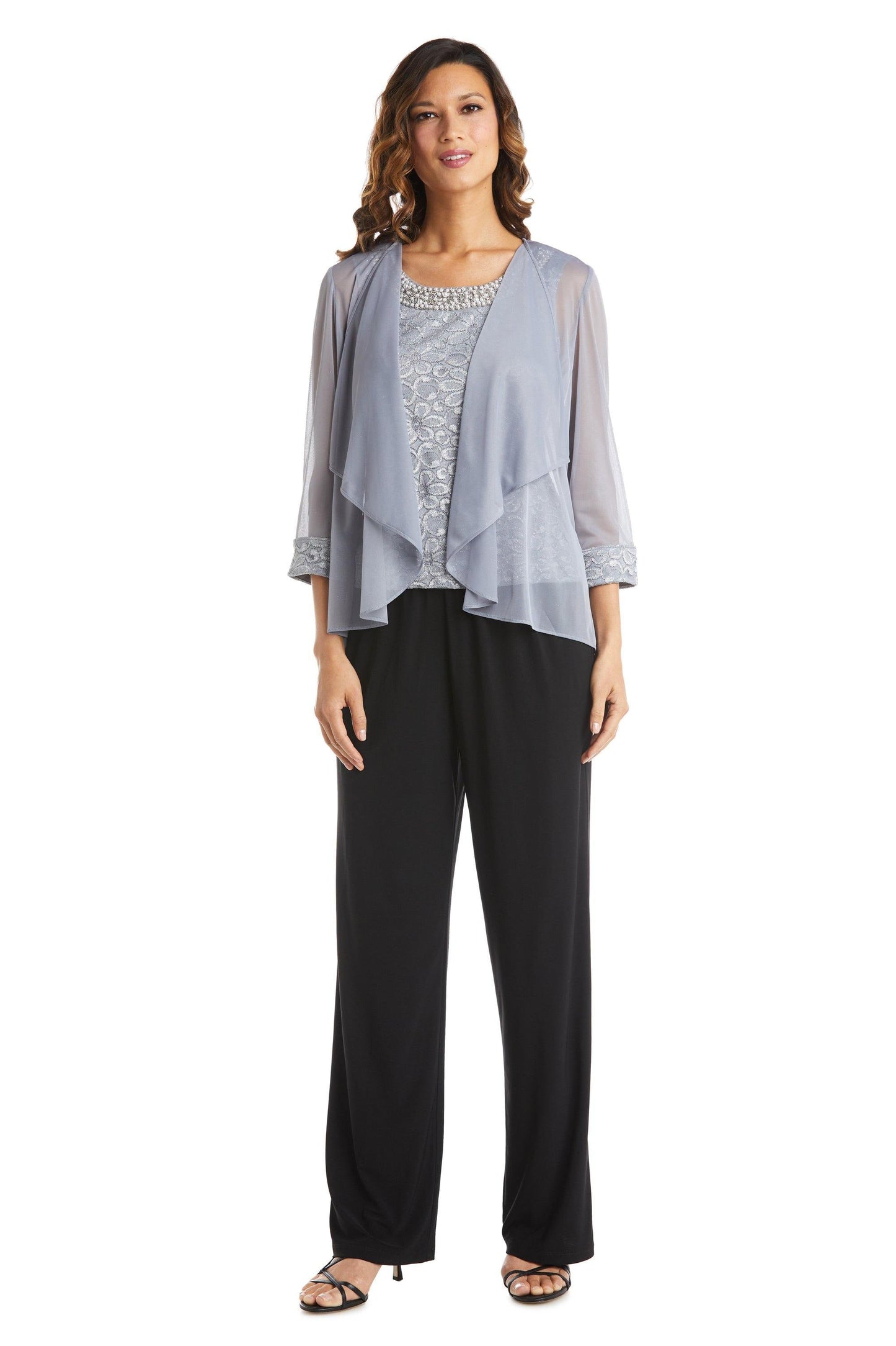R&M Richards Two Piece Set Beaded Top 5988 - The Dress Outlet