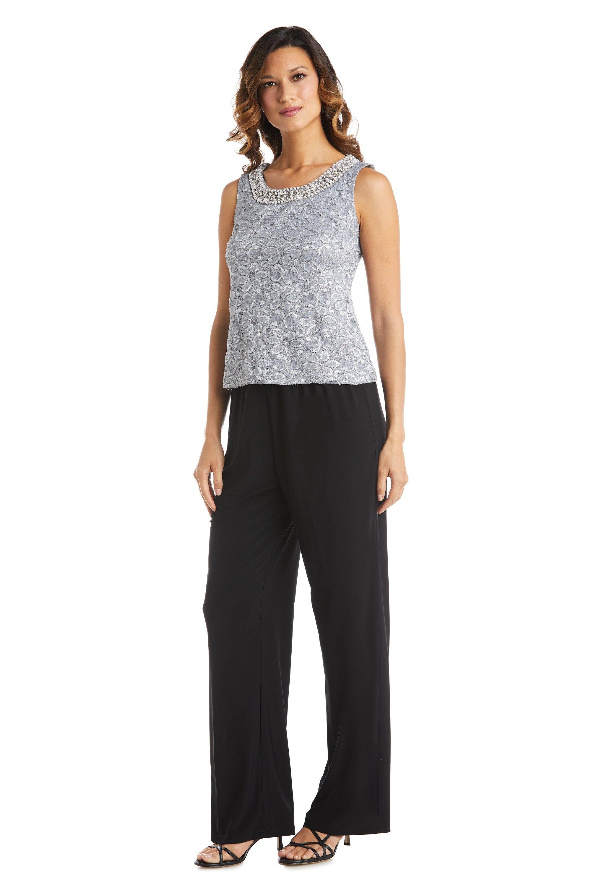 R&M Richards Two Piece Set Beaded Top 5988 - The Dress Outlet