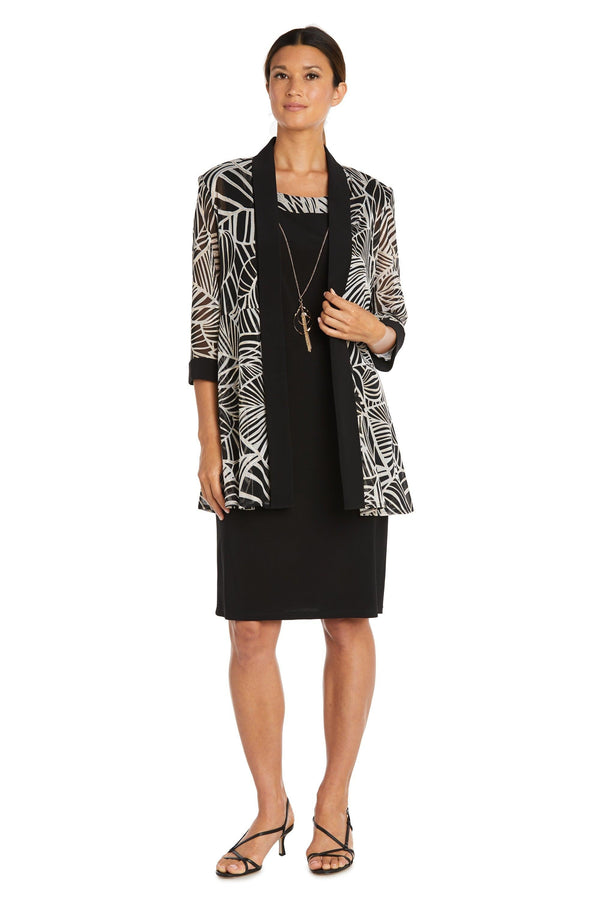 Two Piece Short Jacket Dress Short Jacket R&M Richards 9143