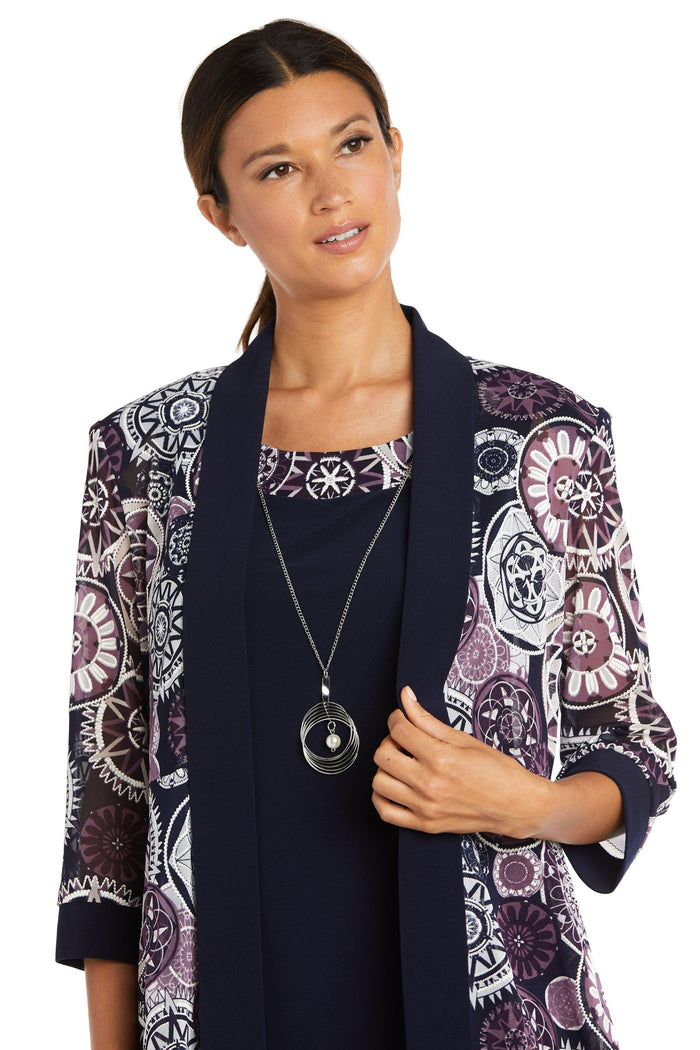 R&M Richards Two Piece Short Print Jacket Dress 7823 - The Dress Outlet