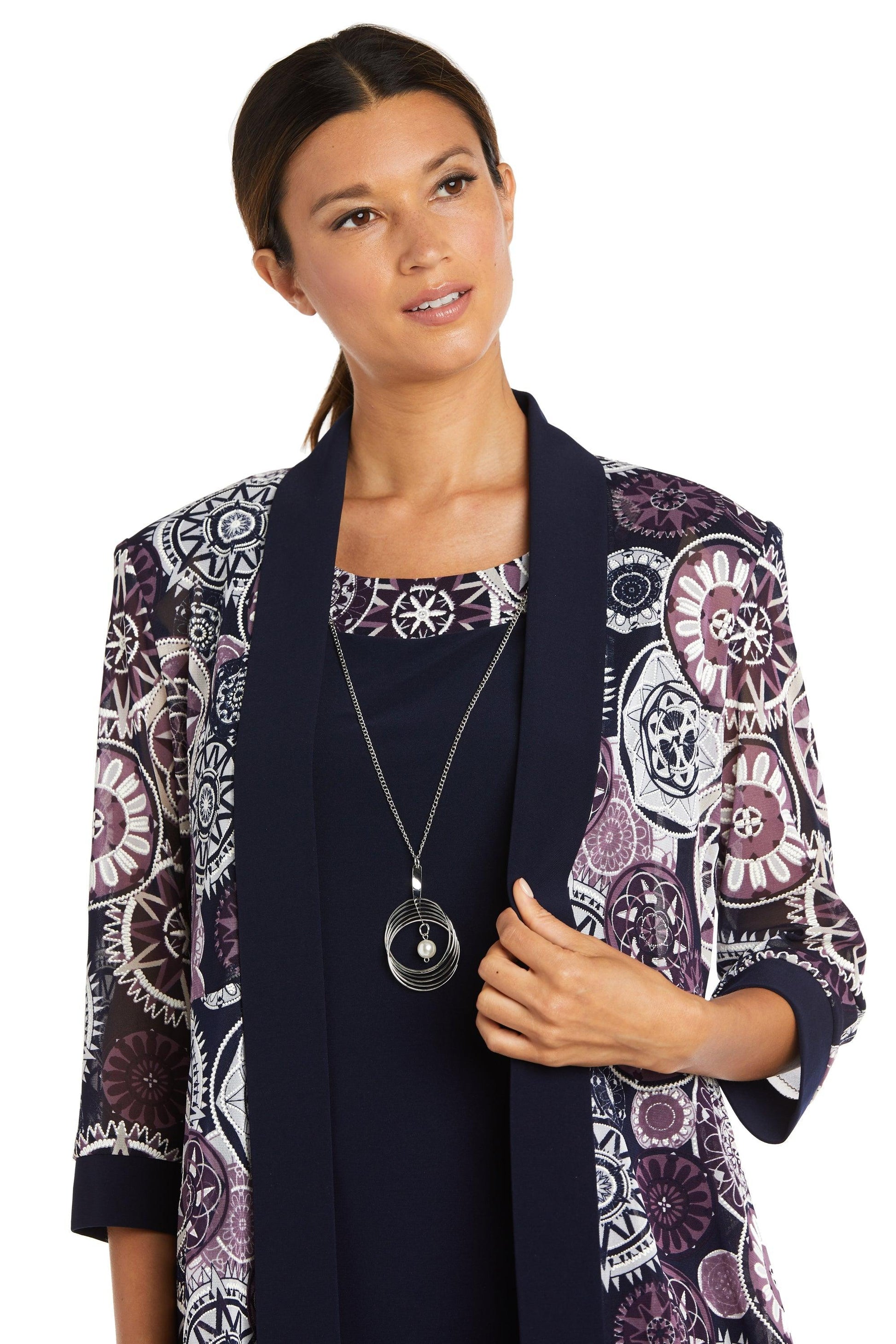 R&M Richards 7823 Two Piece Short Print Jacket Dress