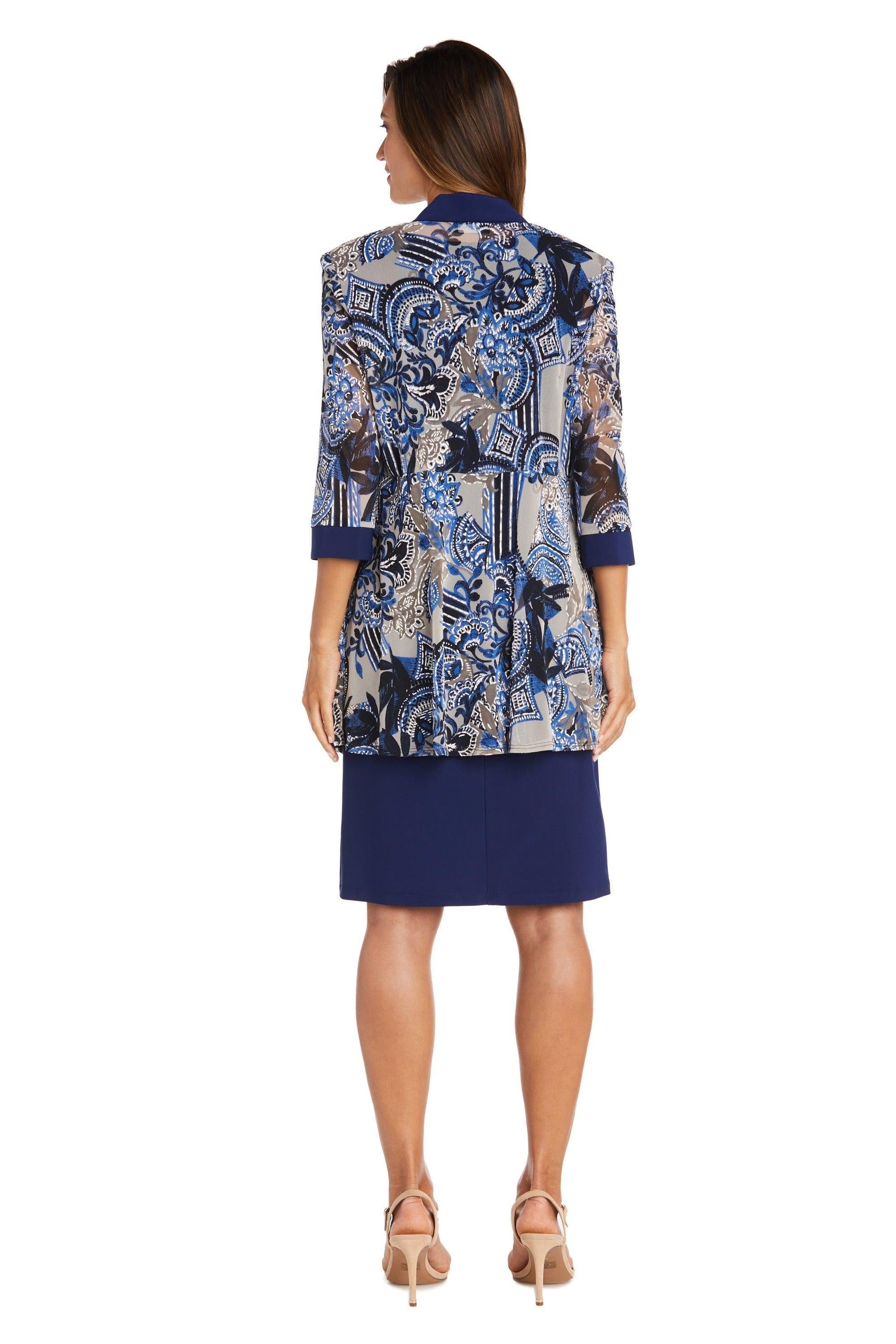 R&M Richards 9023 Two Piece Short Print Jacket Dress