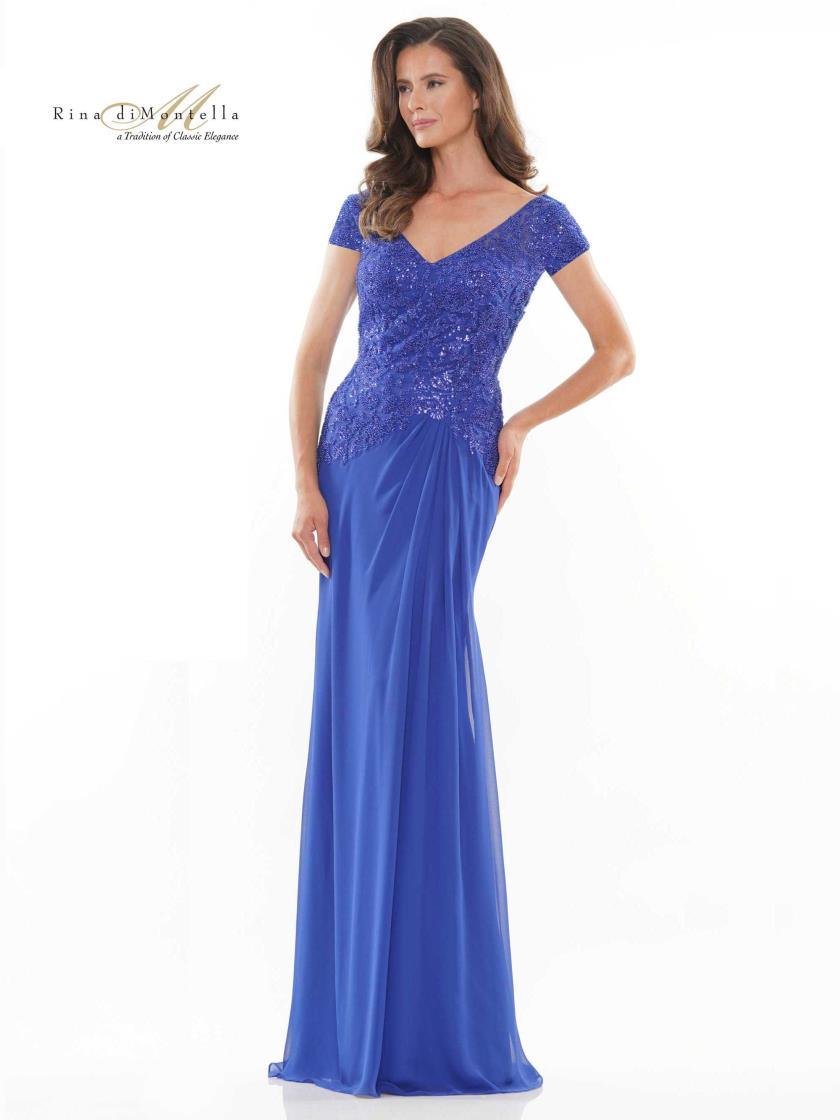 Rina di Montella Beaded Long Formal Dress 2743